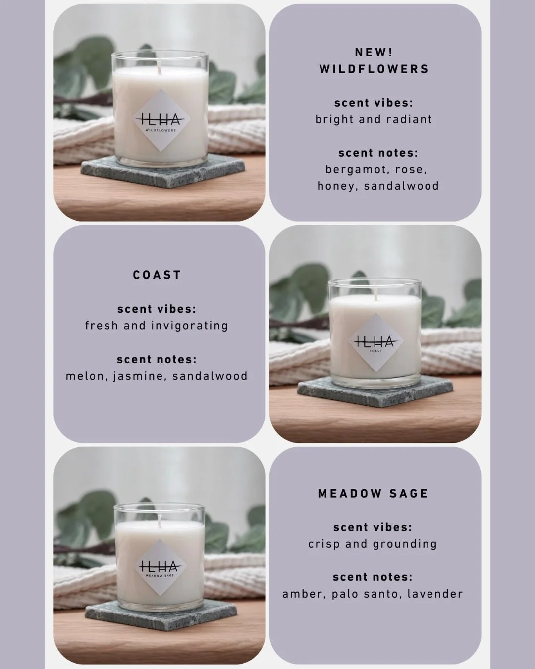 ✨ Our Spring + Summer Collection has arrived! ✨ Fresh, light, and bright scents for the warm season ahead. ☀️🌼

Use code REFRESH for free shipping on all orders through 3/24.&nbsp;#ilhacandles