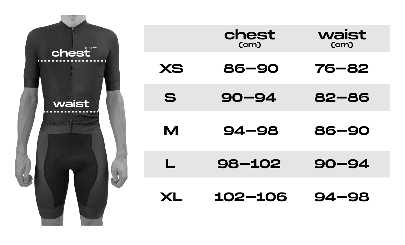 mens jersey size chart