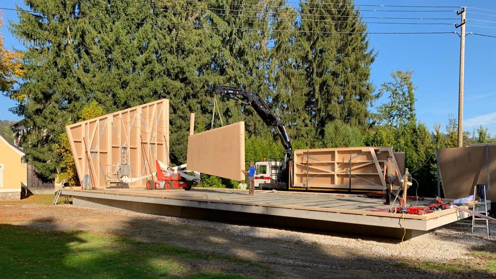 On the floating slab...