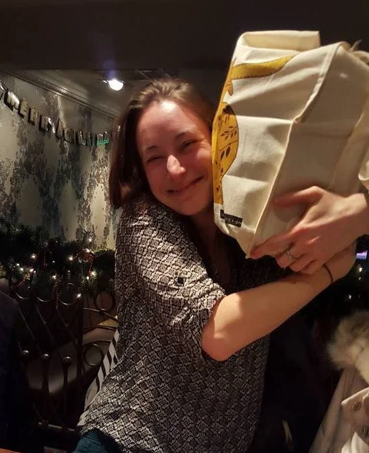 I think Sarah liked her new Highland Cow bag!