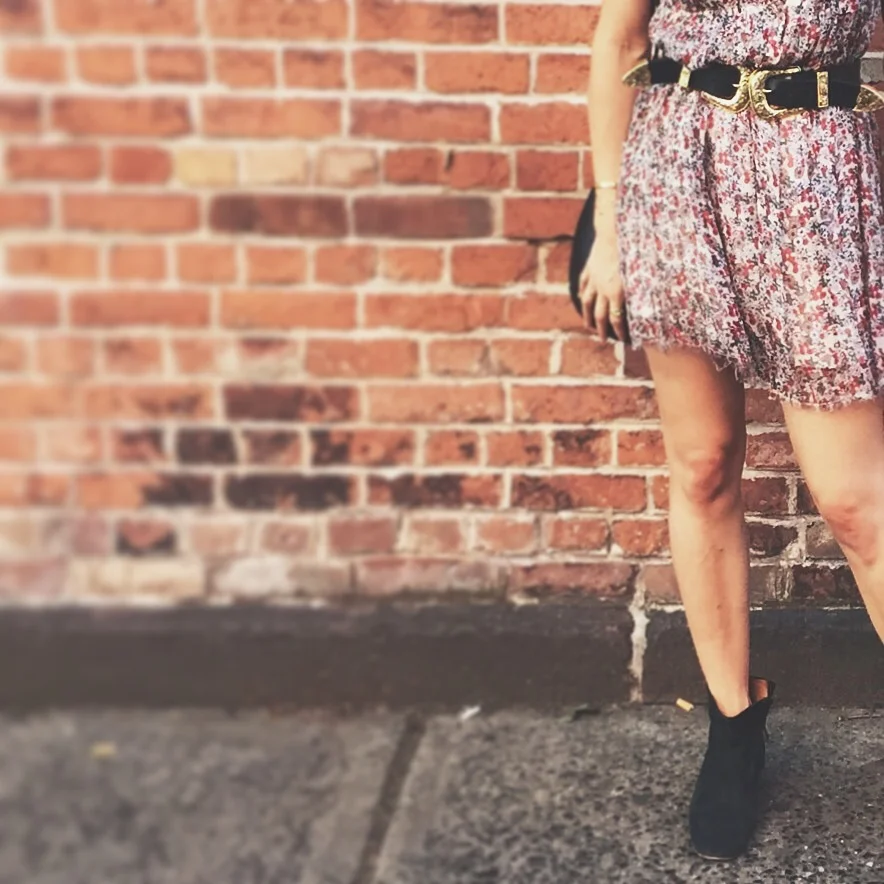 brick wall isabel marant dress dicker boots