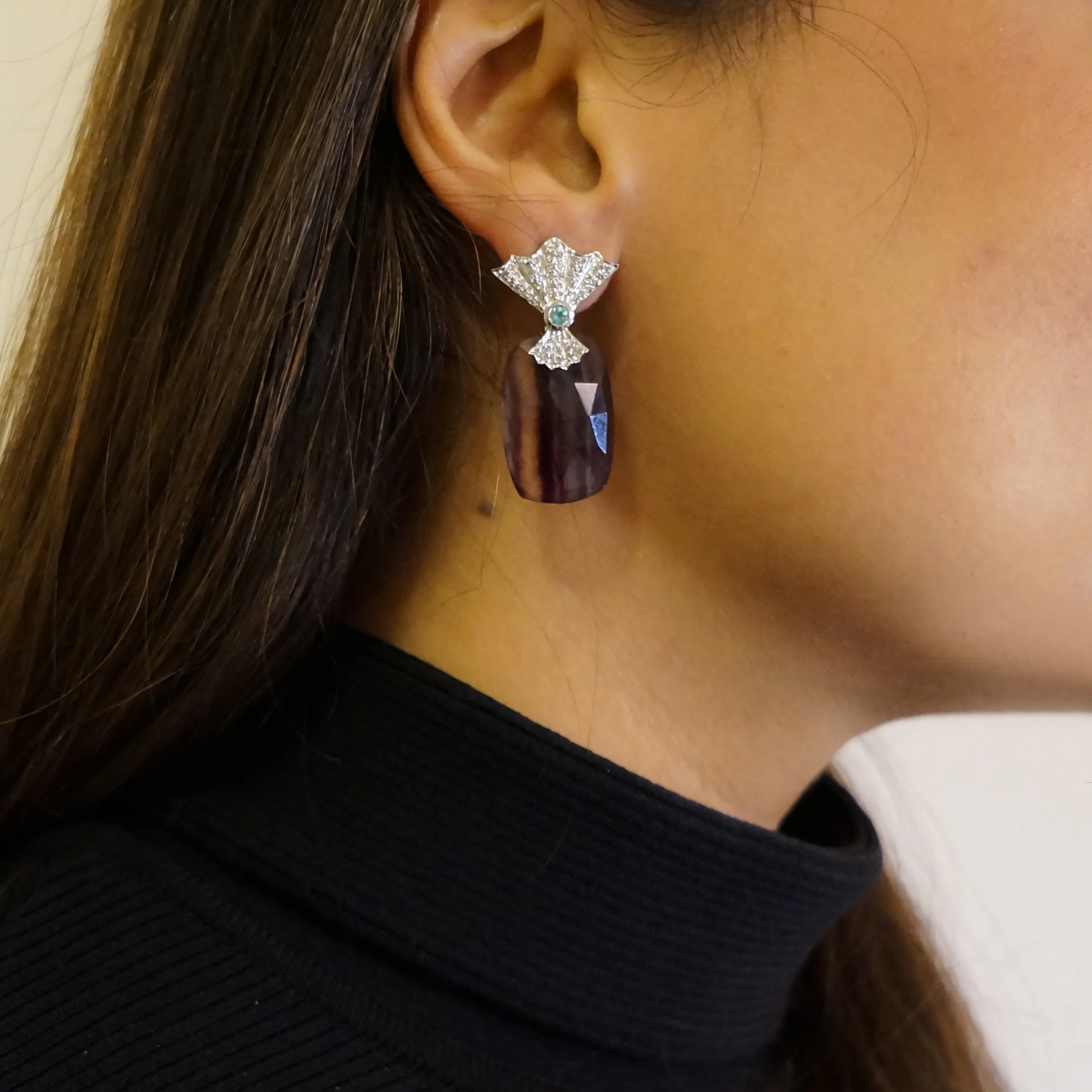 Fan Detail Mixed gemstone and diamond earrings2.jpg