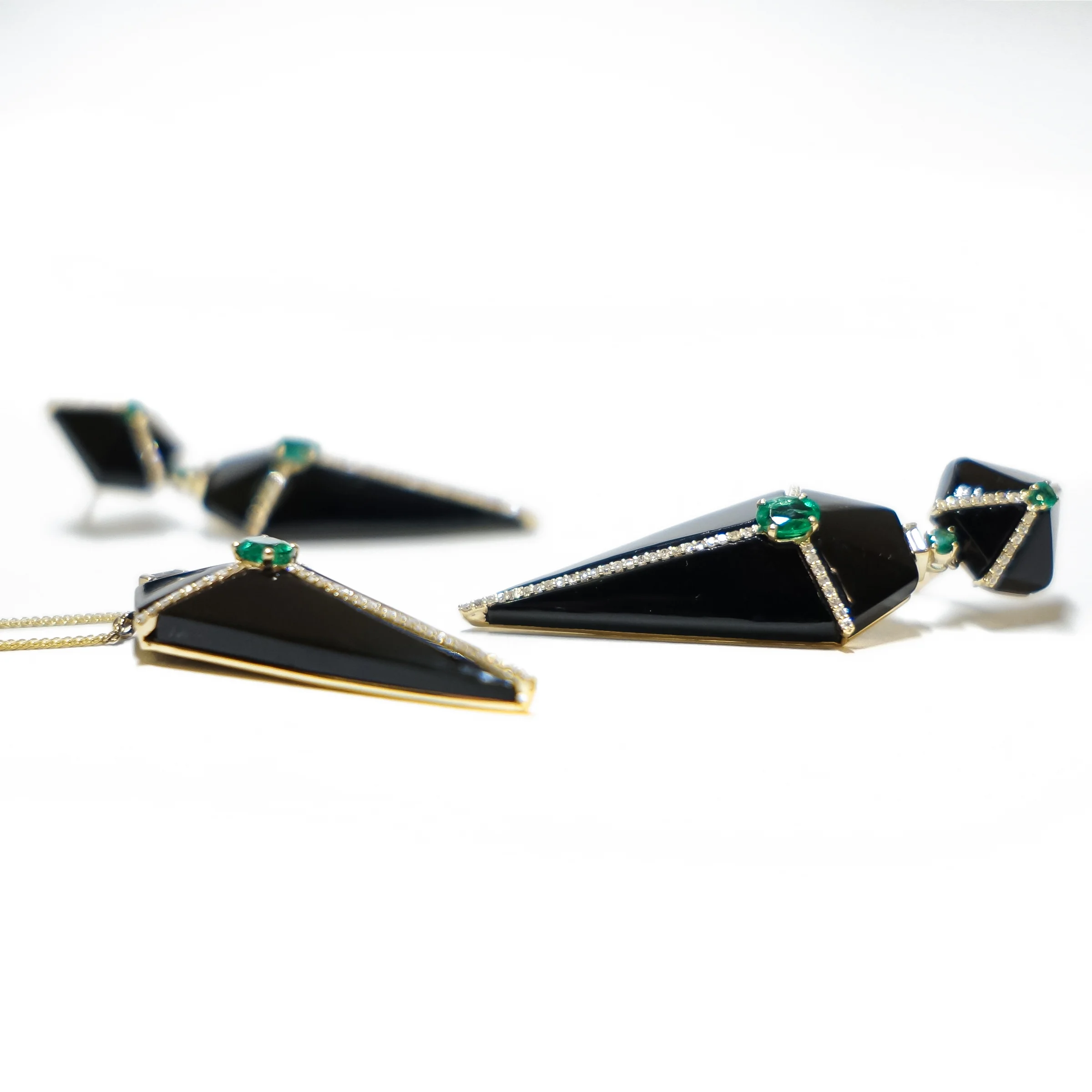 Onyx Earrings with Emeralds and Diamonds2.jpg