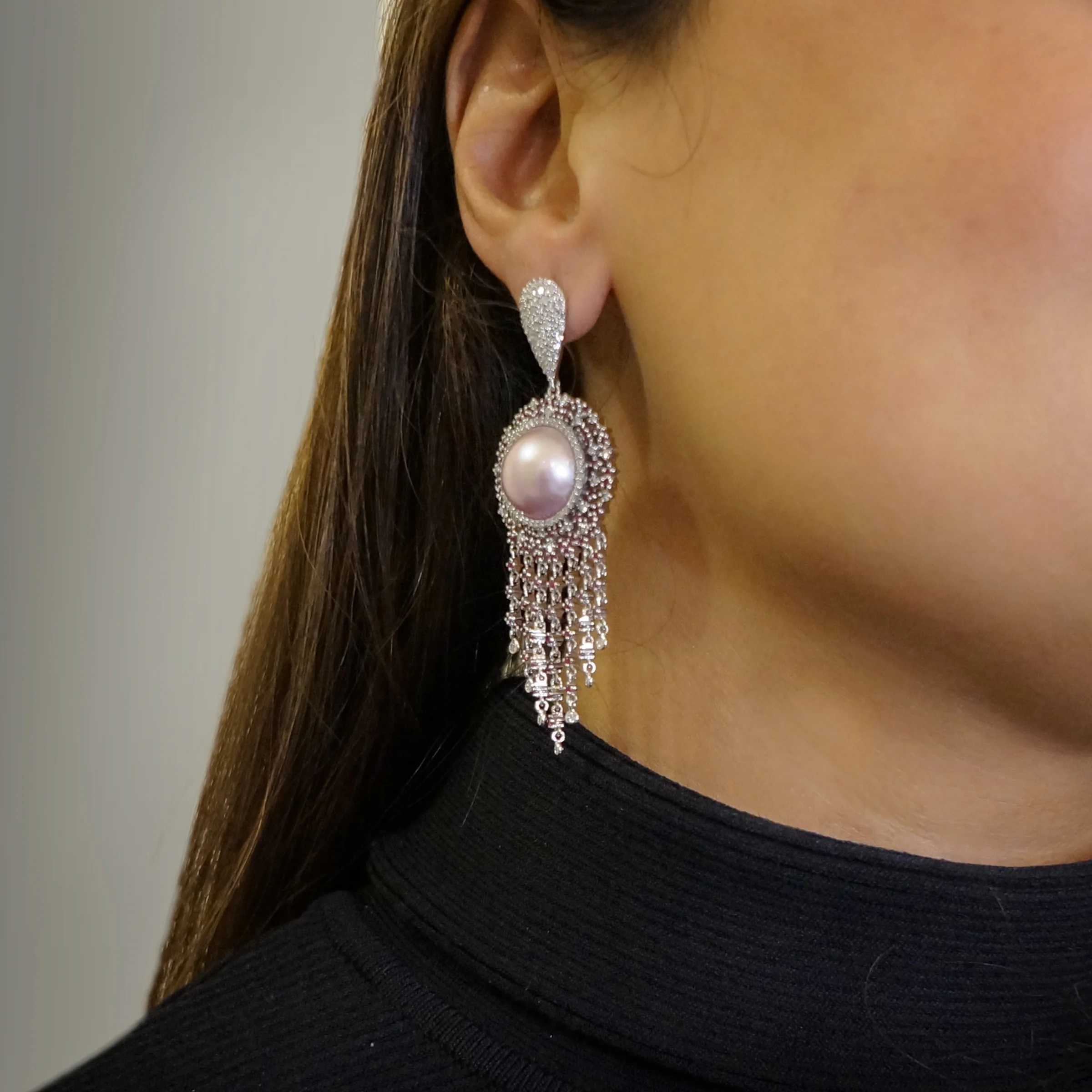 Pink Pearl Ruby and Diamond Earrings2.jpg