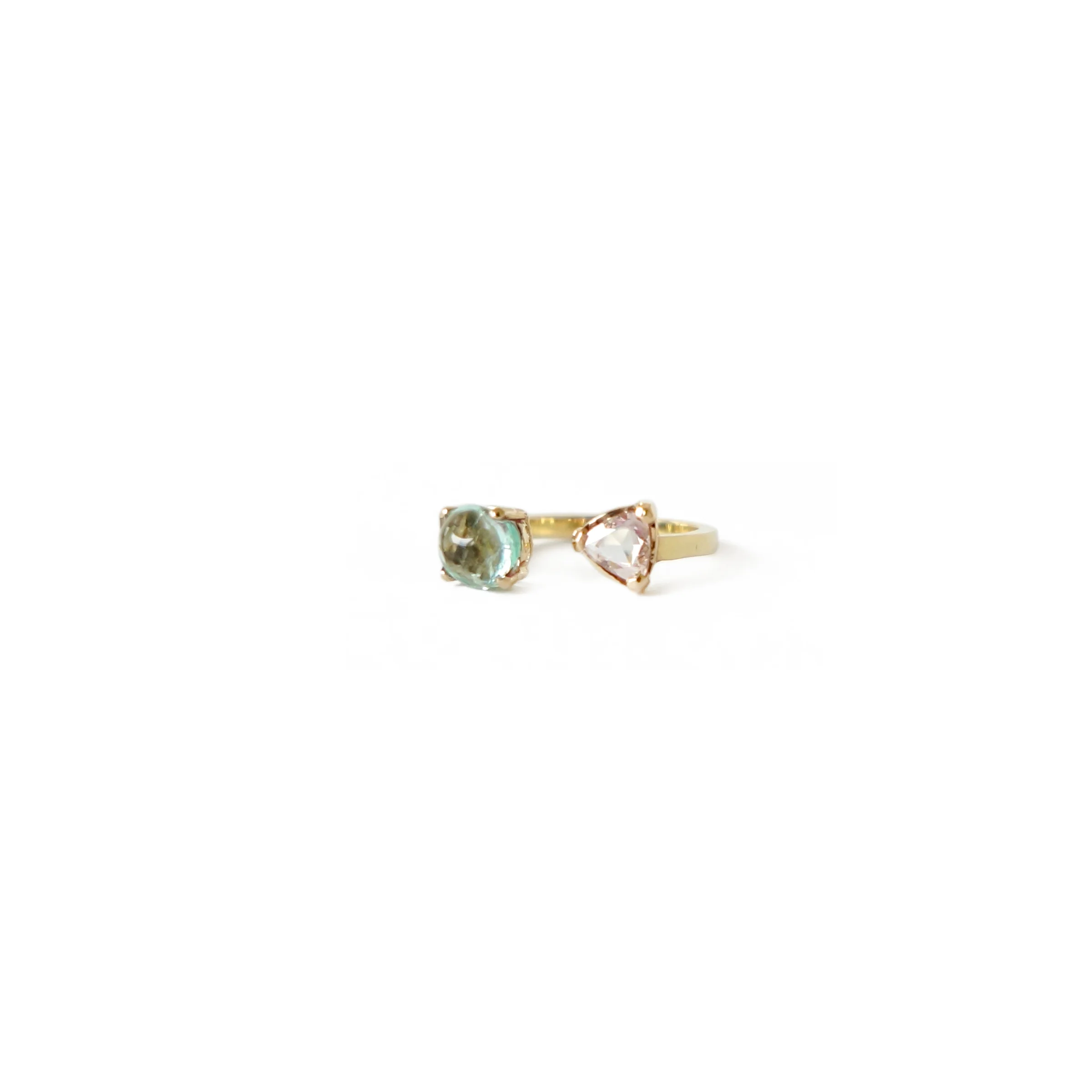 Emerald Nugget with Trillion Diamond Ring.jpg