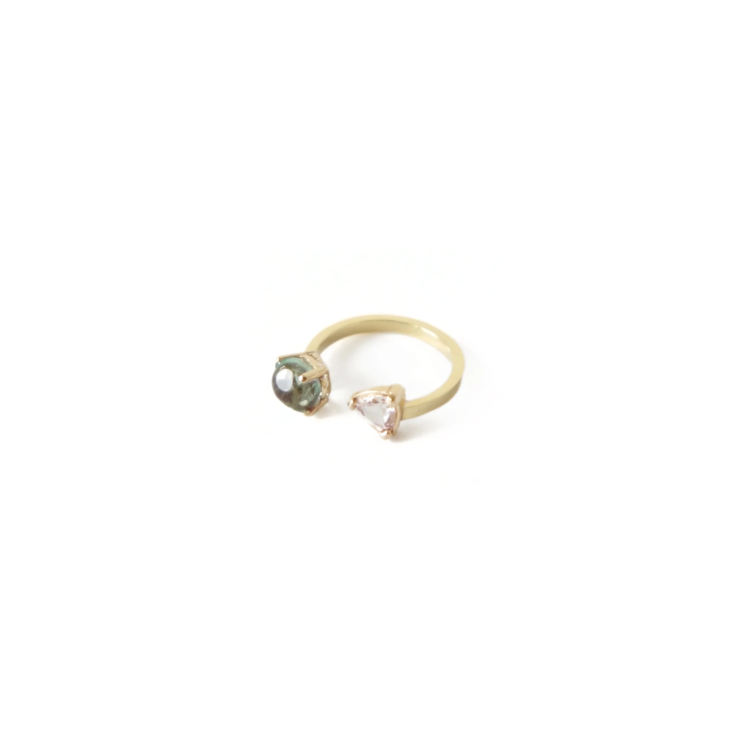 Emerald Nugget with Trillion Diamond Ring2.jpg