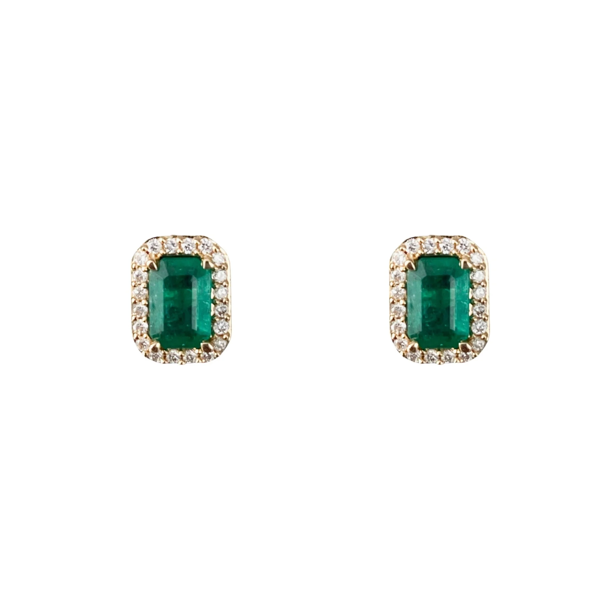 Luxury Essentials Emerald and Diamond Stud Earrings (PRE-ORDER)