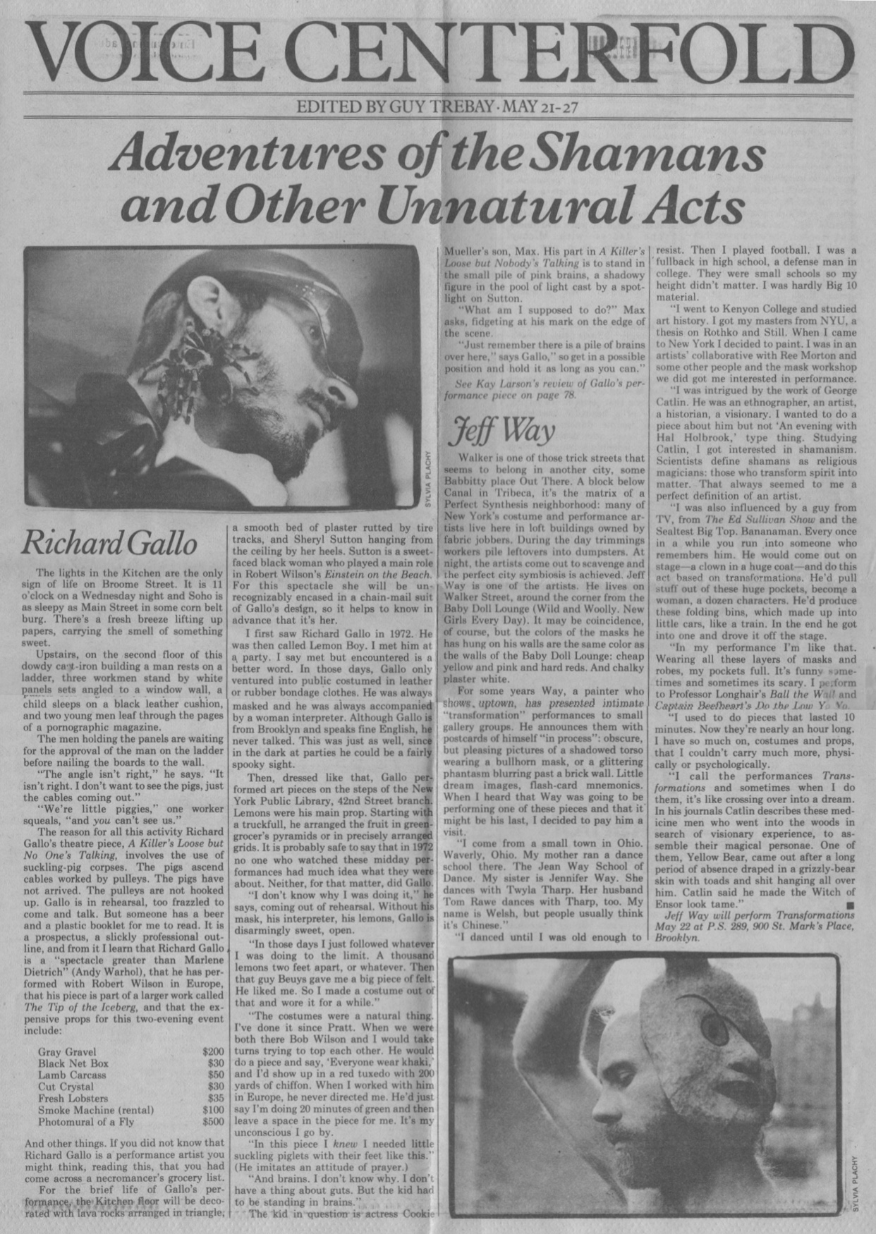 Adventures of the Shamans and Other Unnatural Acts, Guy Trebay, Village Voice, May 1980