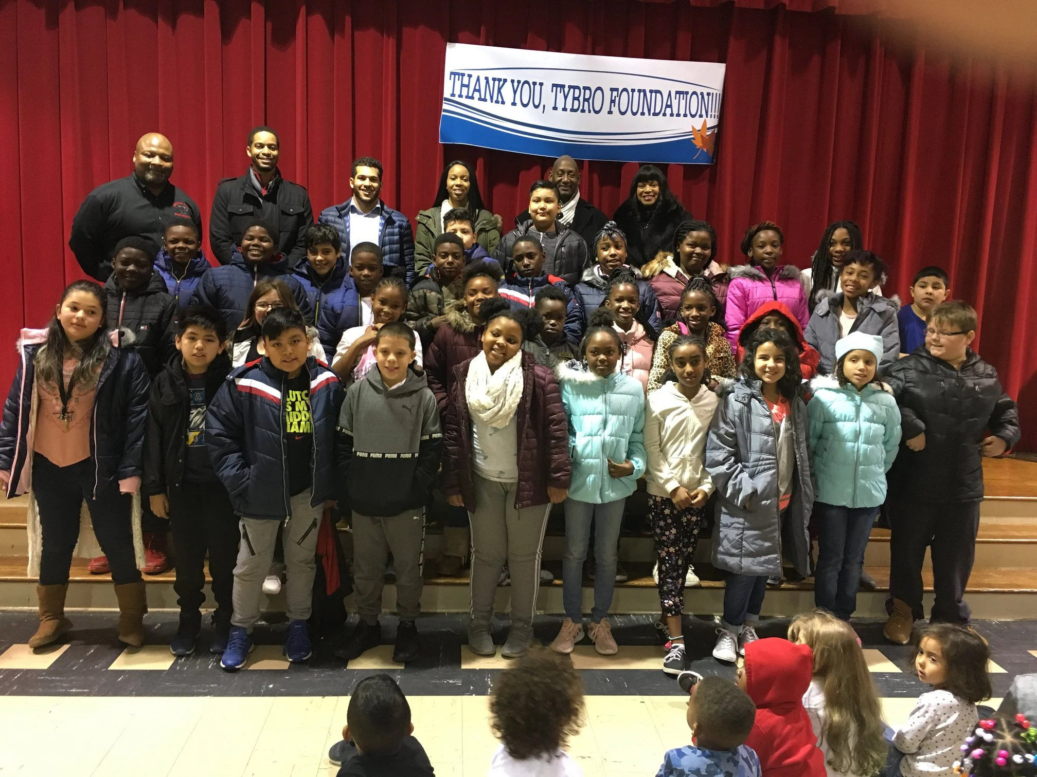 In November 2018, The Tybro Foundation provided Brand New Winter Coats for all students at Kirkman Park Elementary.