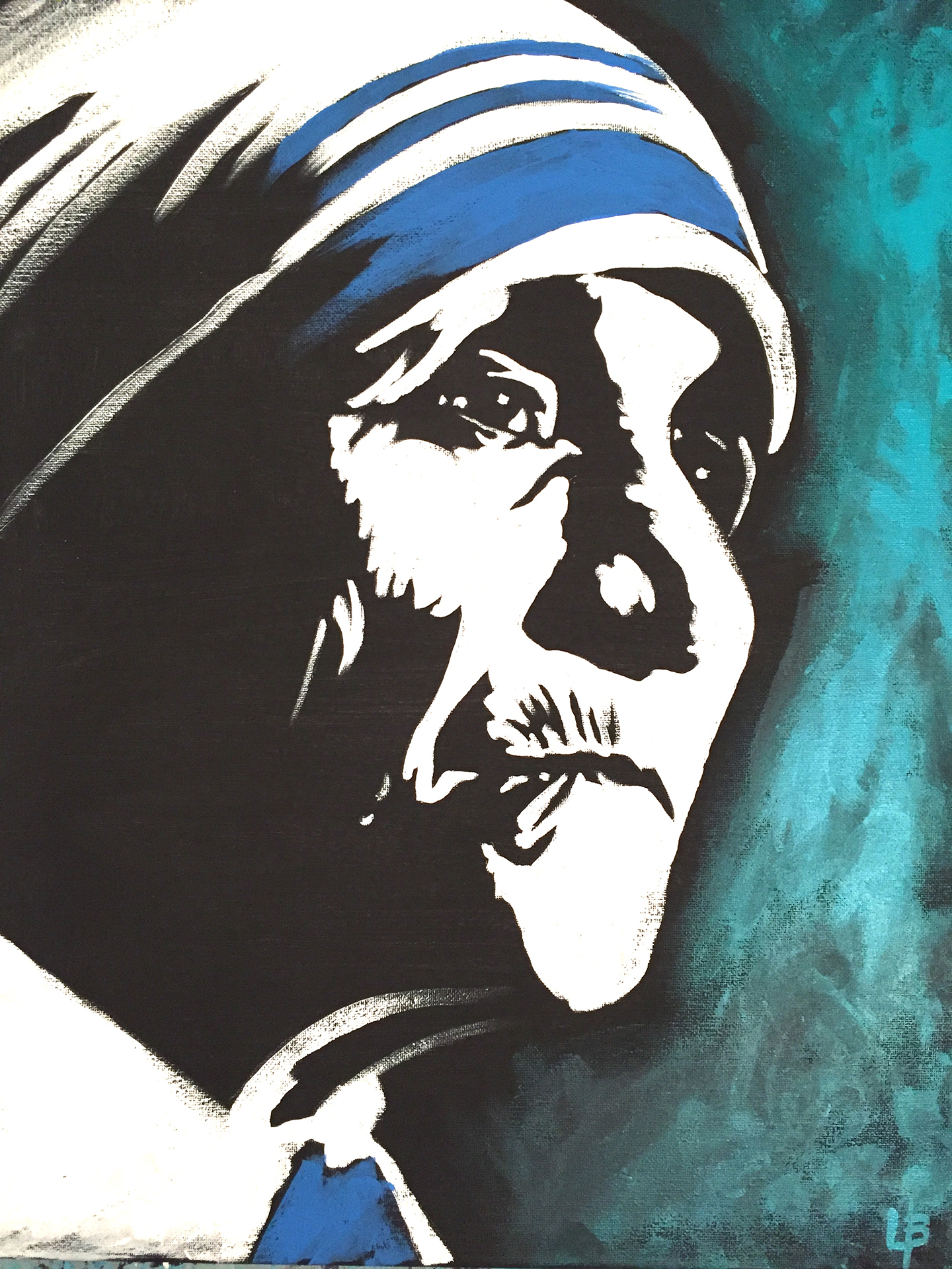 Mother Teresa Pencil Drawing | Chairish