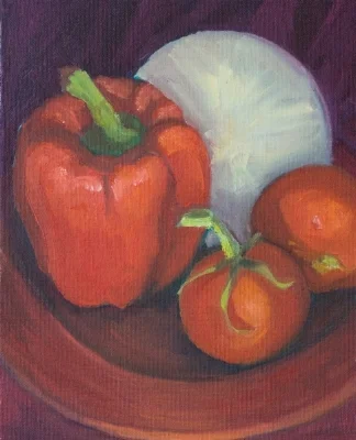 Pepper, Onion and tomatoes