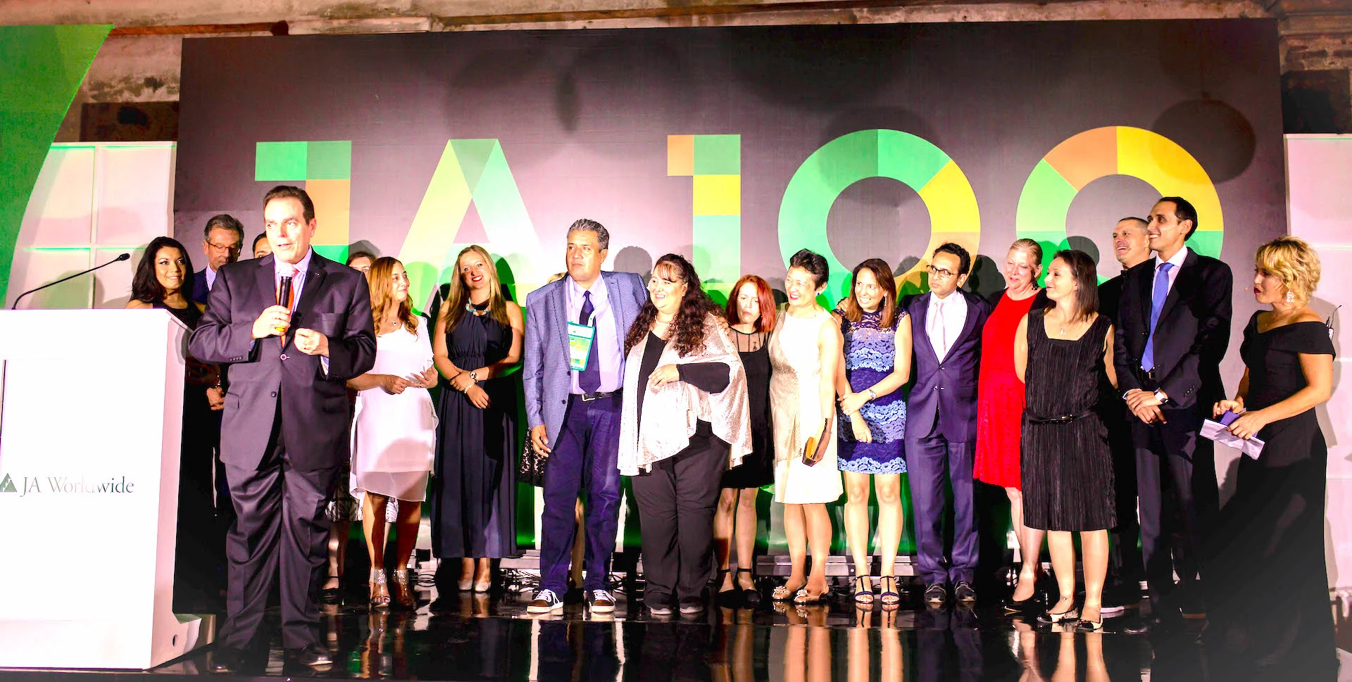 JA Worldwide, JA Americas and JA Mexico staff during the JA Centennial Gala Dinner.