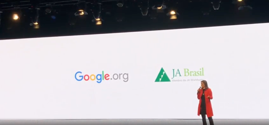 Bety Tichauer, JA Brazil´s Executive Director, presenting during Google event.