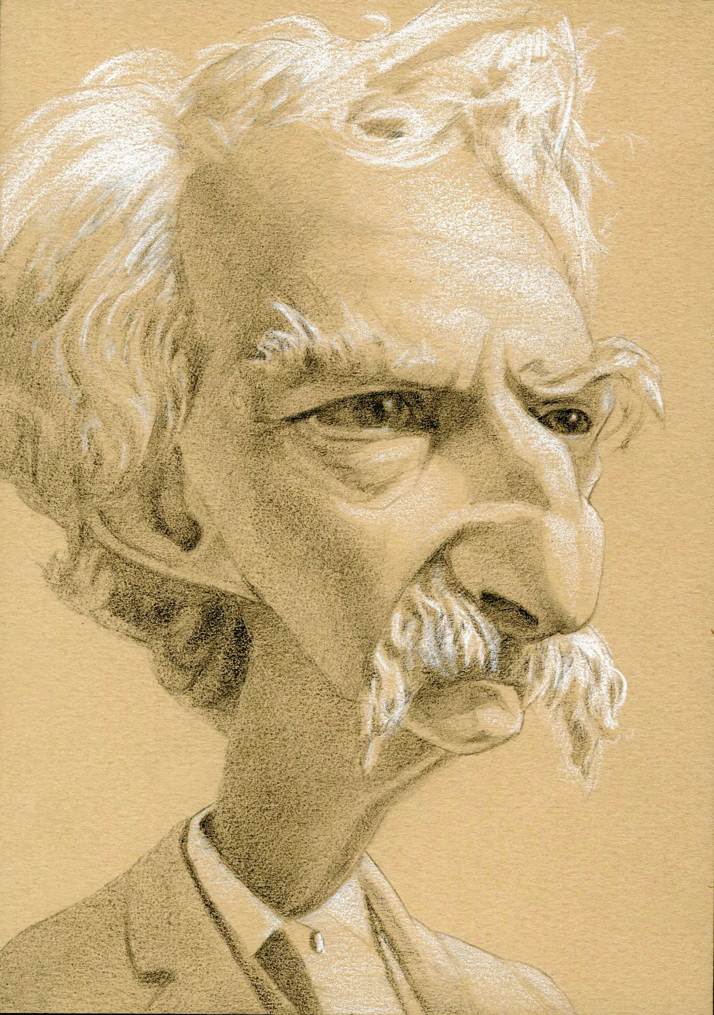 Mark Twain, 2017 Pencil on paper 5 x 7 inches