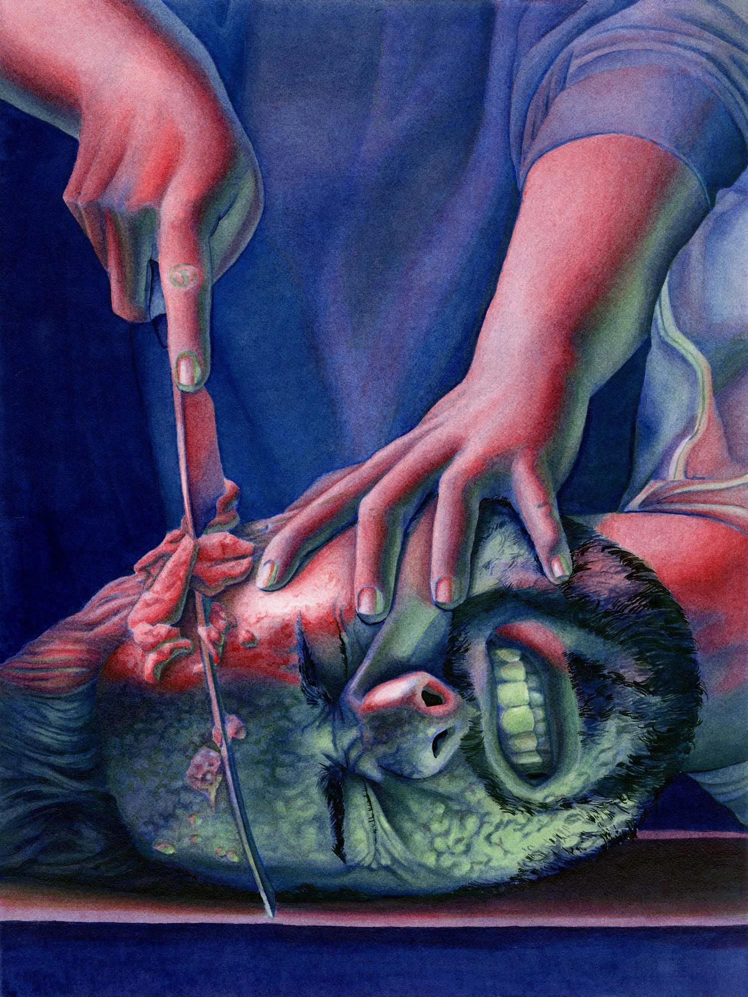 Holy Guacamole, 2015 Acrylic ink on board 9 x12 inches