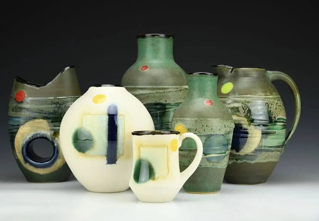 I'm very pleased to be today's featured artist @charliecummingsgallery . 
#charliecummingsgallery #onlineexhibition #featuredartist #modernceramics #contemporarypottery #cone6 #vases #holeyvase #pitchers #jugs #functionalpottery #stoneware #mugs #co