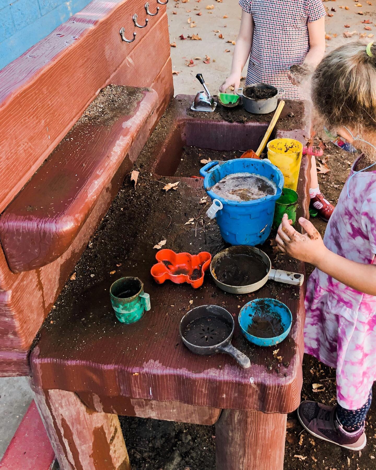 Cooking up some fun in the mud kitchen 🥘🥣☕️

Image Description: Two students stand at a counter with a sink. There are colorful pots and vessels filled with mud.

#preschool #MudKitchen #preschoolActivities #EarlyChildhoodEducation #TactileLearning