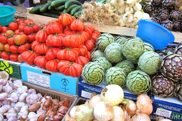 Produce at the market in Uzes
