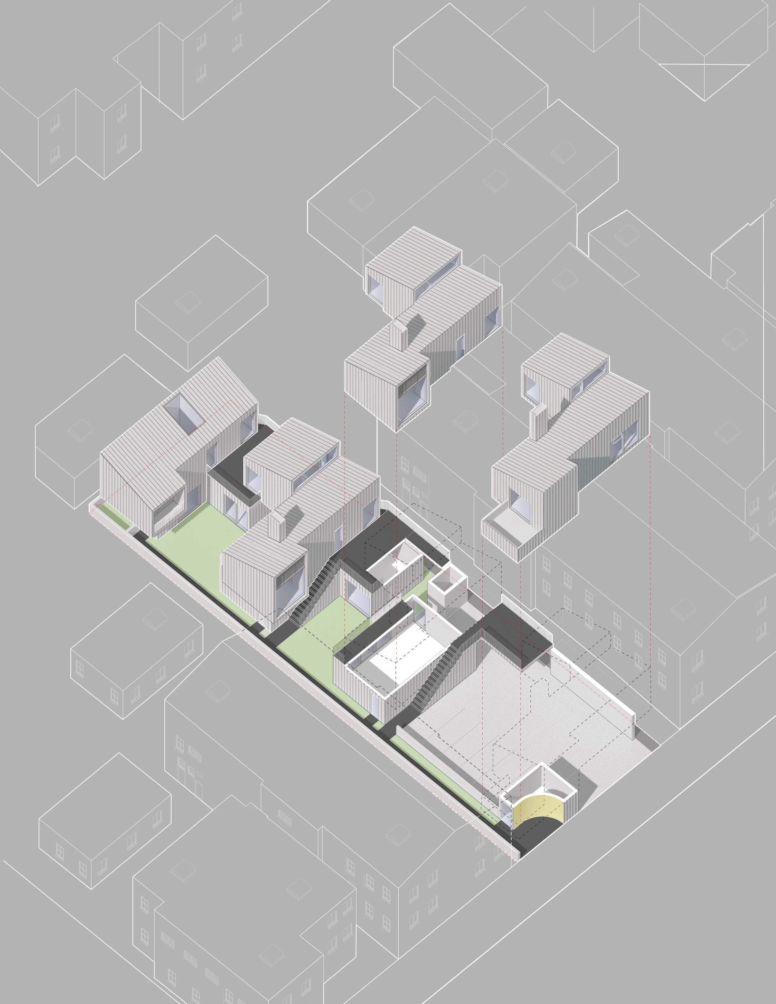 Axonometric of Site and Building.