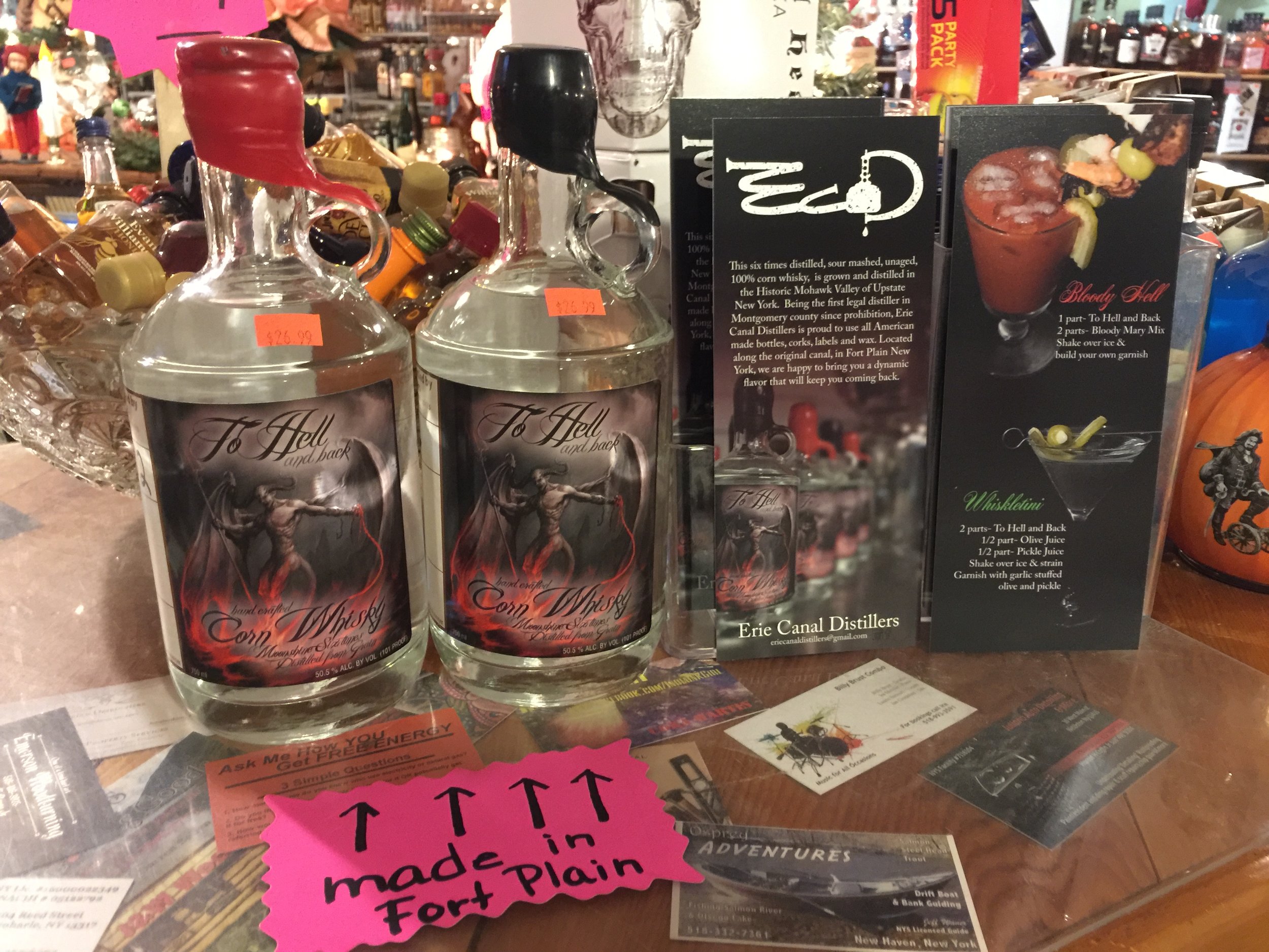 Rack Cards on Display for Erie Canal Distillers 