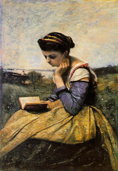 Camille Corot, Woman Reading in a Landscape, 1869