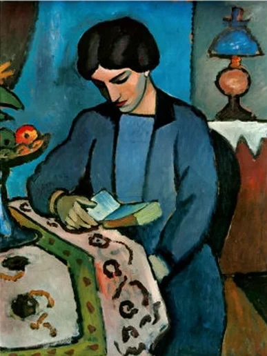 August Macke, Blue Girl Reading, 1912