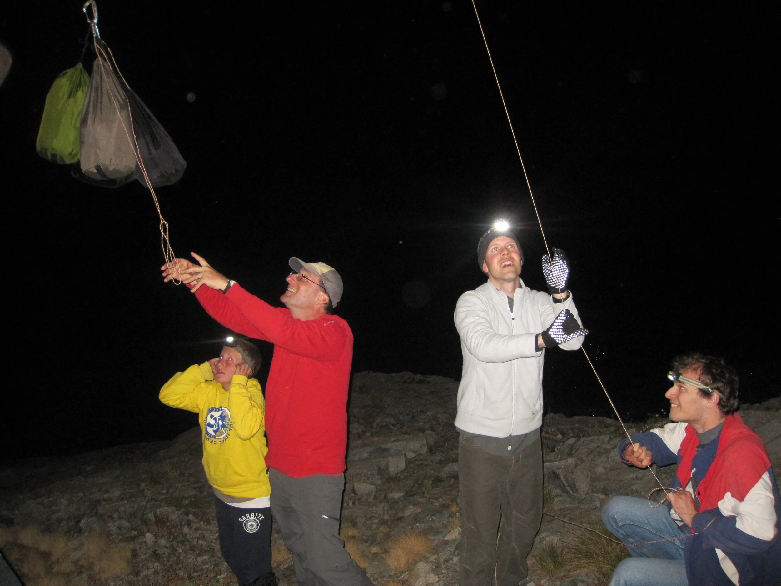  Dan, Justin, and Brian saving our food from bears at Desolation Wildnerness 