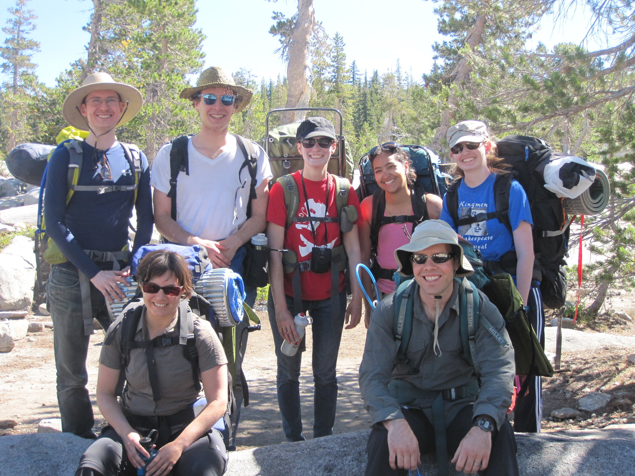  Sam, Brian, Melanie, Rena, Olivia (top); Justin (bottom) looking good at Desolation Wilderness 