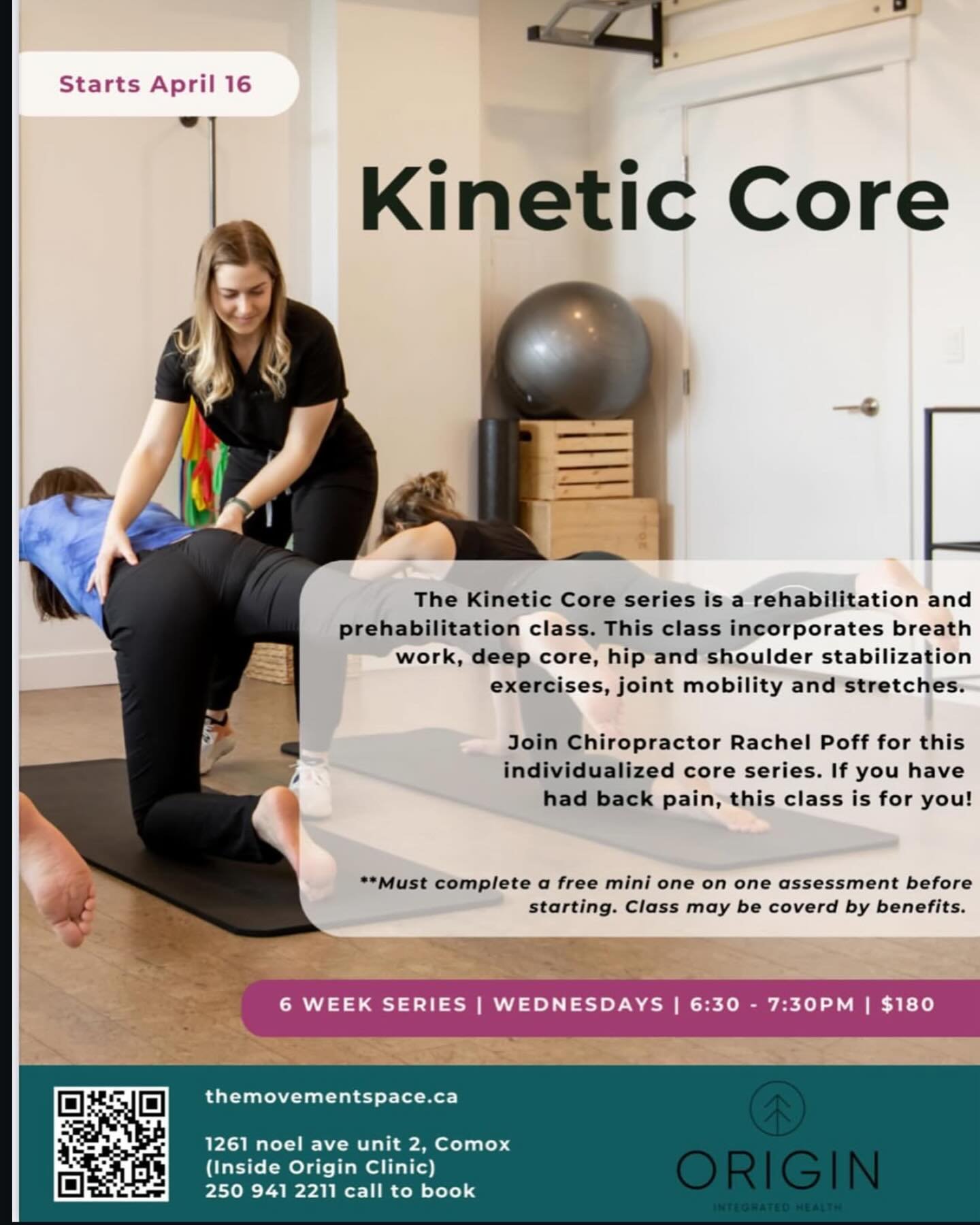 Kinetic Core Series!

Join Rachel for a 6 week series Wednesdays @ 6:30 - 7:30