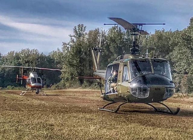 Had a great day yesterday #filming an upcoming #tv show in #atlanta with @aerialactionhelicopters @armyaviationheritage @south_coast_helicopters and our @shotovercamera #shotoverf1 #huey426 #skysoldiers @angenieuxlenses @reddigitalcinema @meekeraviat