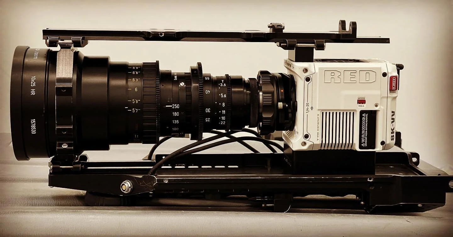 If you want to put your shiny new @reddigitalcinema #v-raptor in your @shotoversystems #shotoverf1 we&rsquo;ve got you covered! DM or call for details. Shown on #shotover payload tray with a vintage @angenieuxlenses HR and a @kippertie RF to PL mount