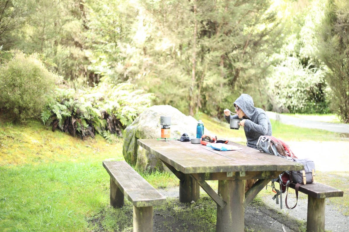Classic roadside lunch.