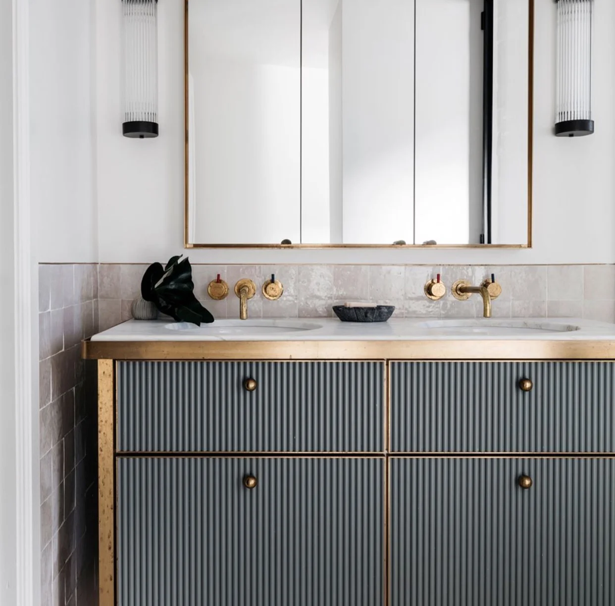 Brass gold, vanity cabinet, saving cabinet mirror.