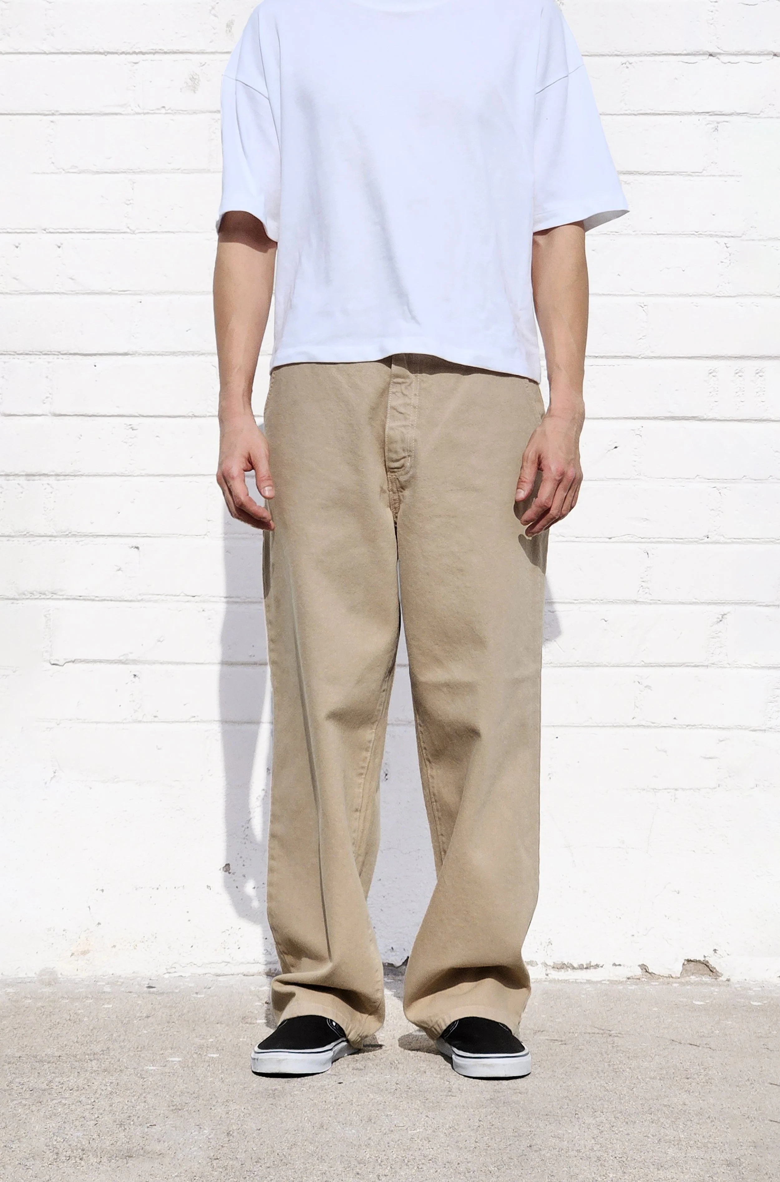 Khaki Bull Denim Baggy Chino Pants