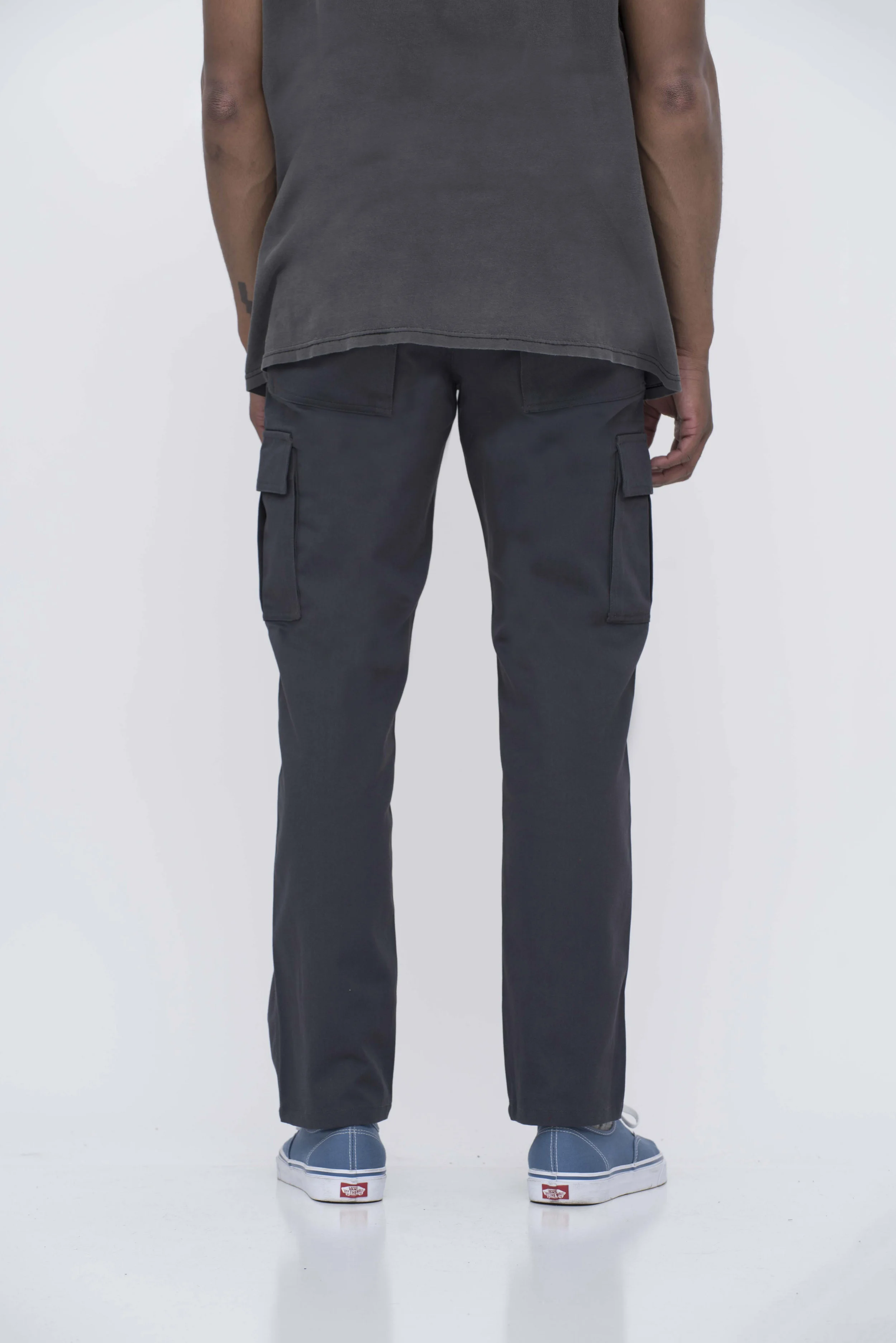 Charcoal Cargo Pants Back View