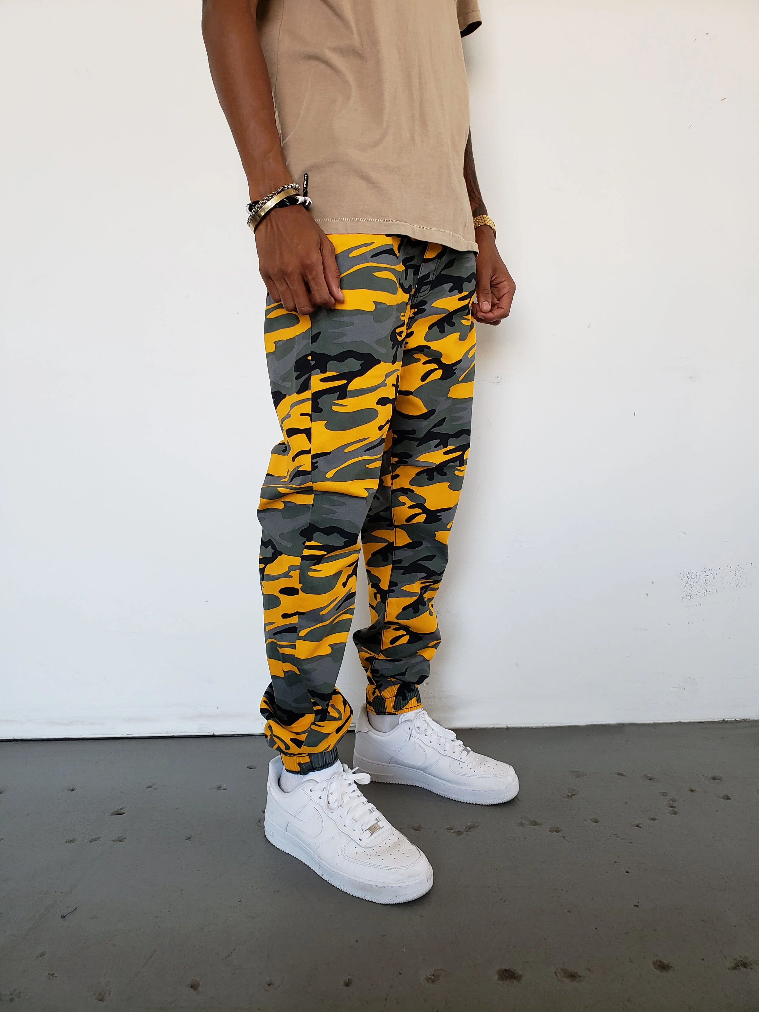 Camo Yellow Joggers Side View
