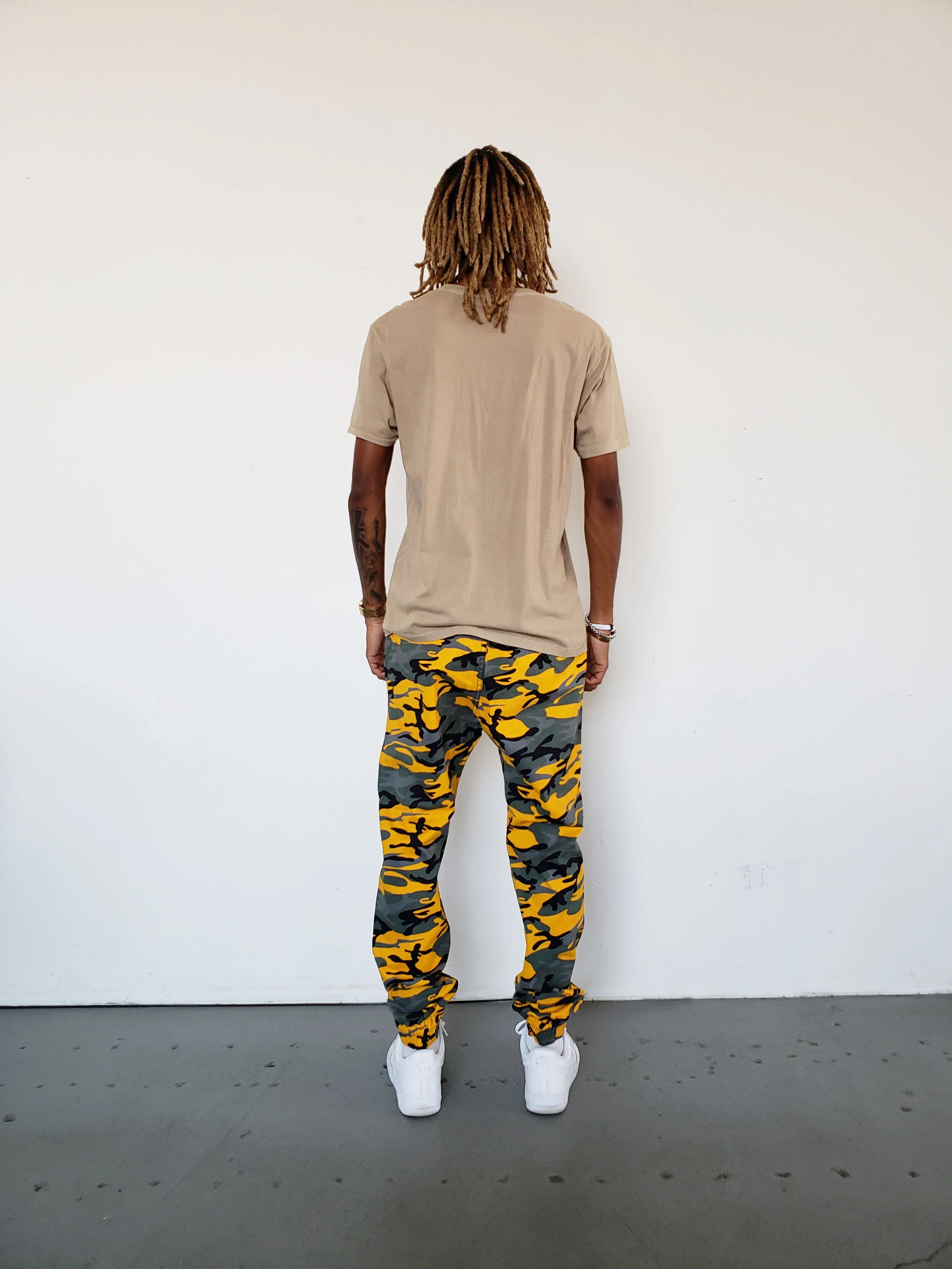 Camo Yellow Joggers Back View