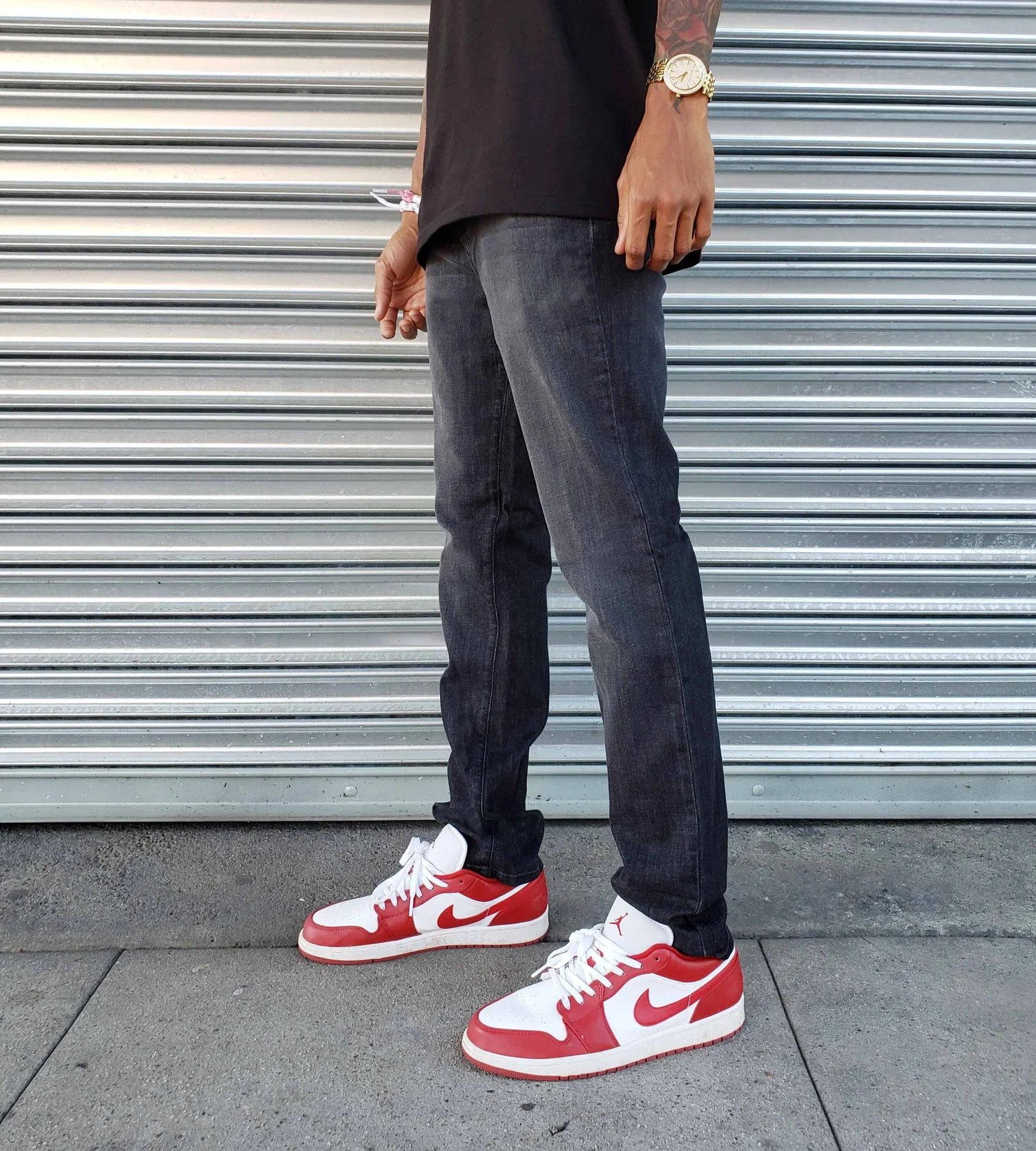 Skinny Air Jordan With Pants Jet Black Denim 3d Slim Tapered Jeans