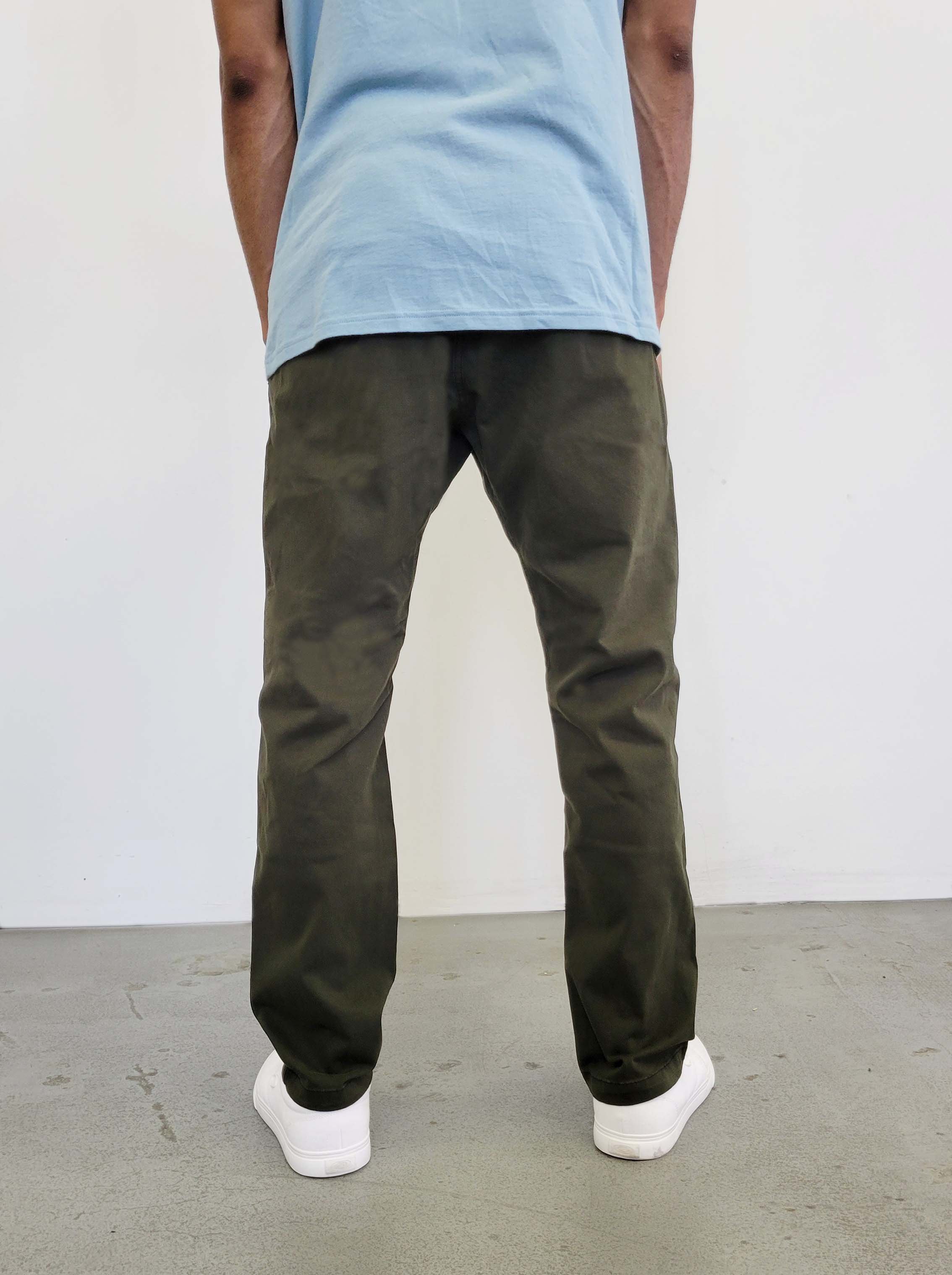 Army Green Relaxed Trek Pants back view