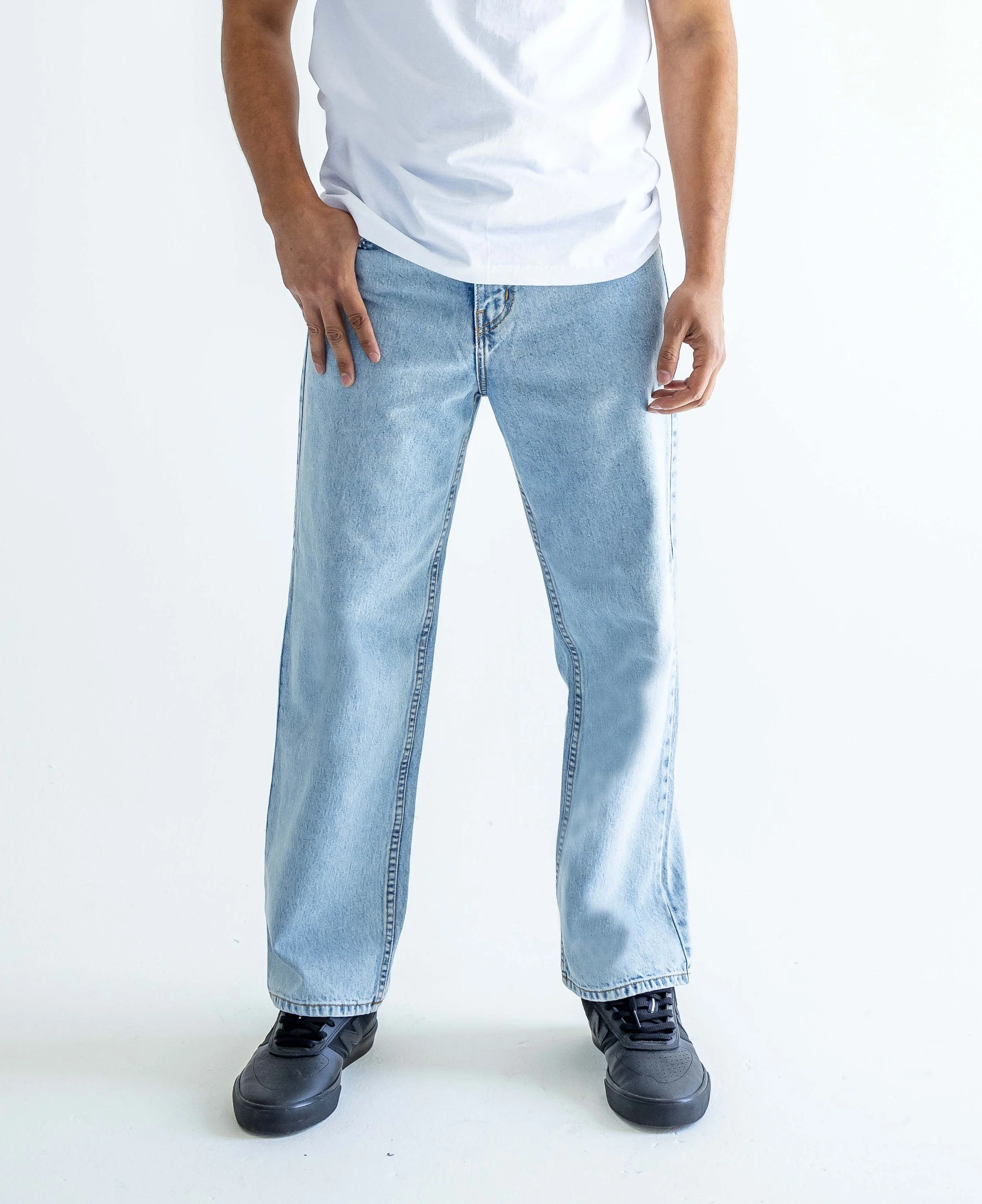 Pastel Blue Baggy Skate Jeans — Neo Blue