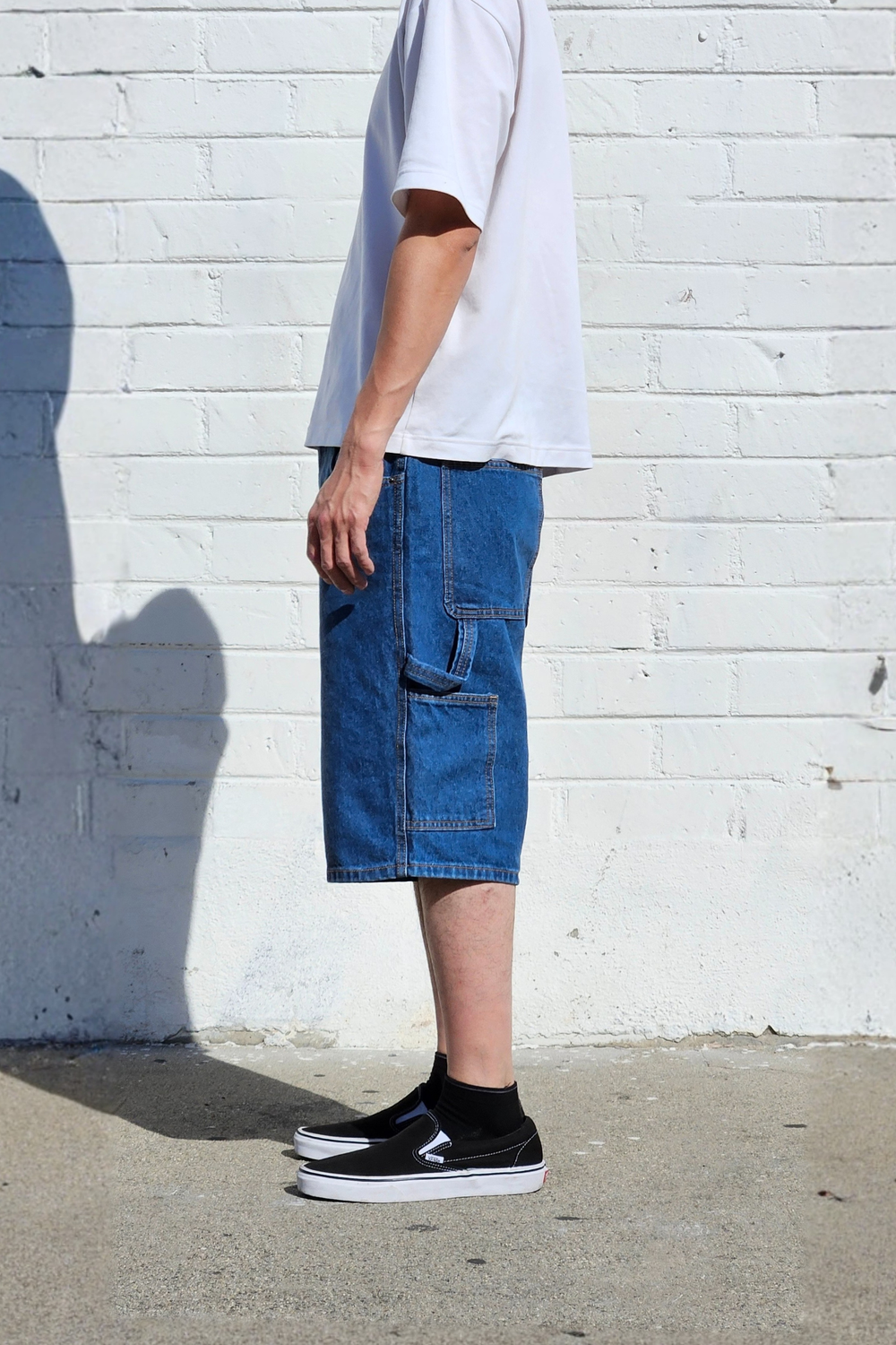 Medium Blue Carpenter Denim Shorts — Neo Blue Jeans – Made-in-USA