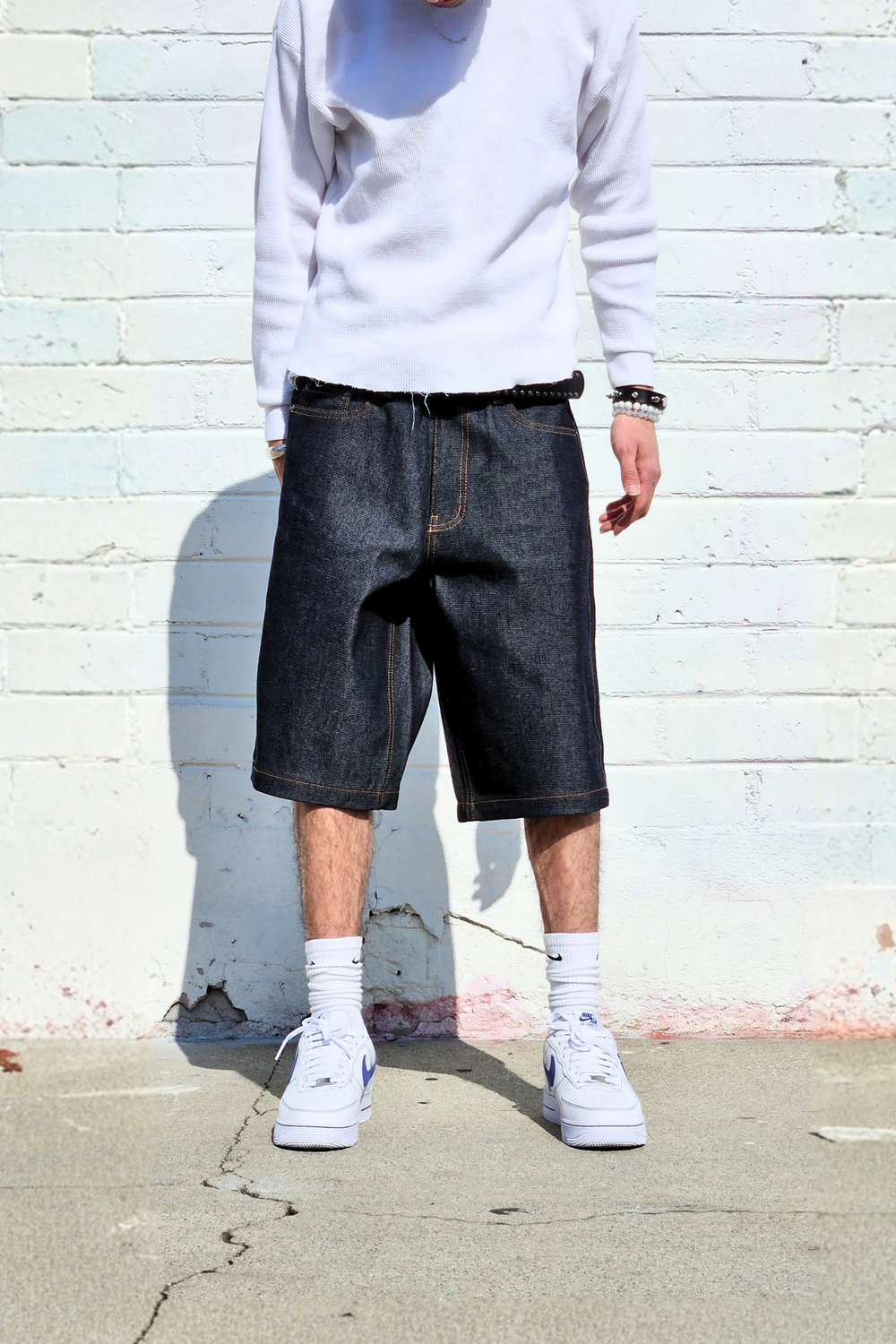 Super Dark Denim Shorts — Neo Blue Jeans – Made-in-USA Baggy Denim