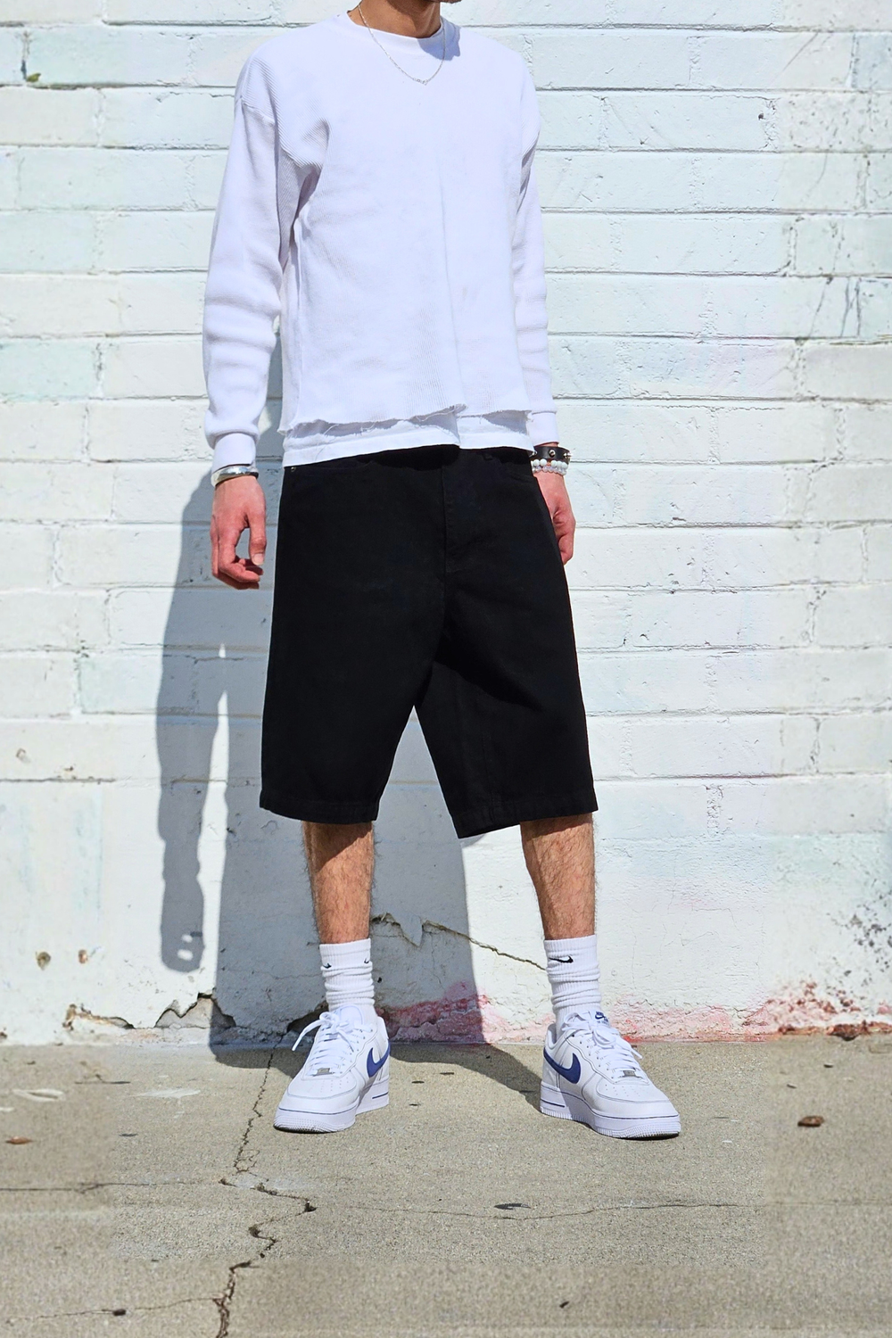 Black Denim Shorts — Neo Blue Jeans – Made-in-USA Baggy Denim