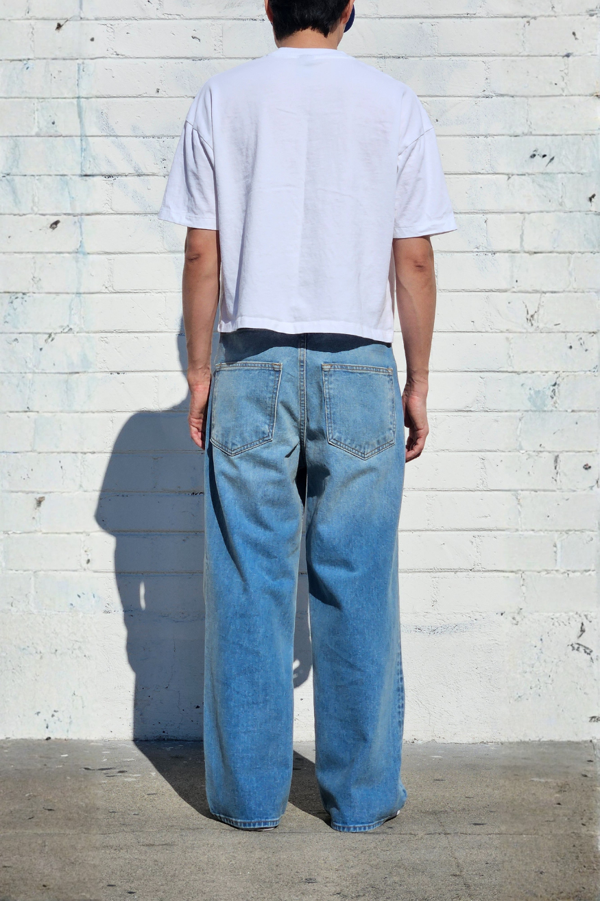 Tinted Fade Medium Blue Super Baggy Jeans — Neo Blue Jeans – Made