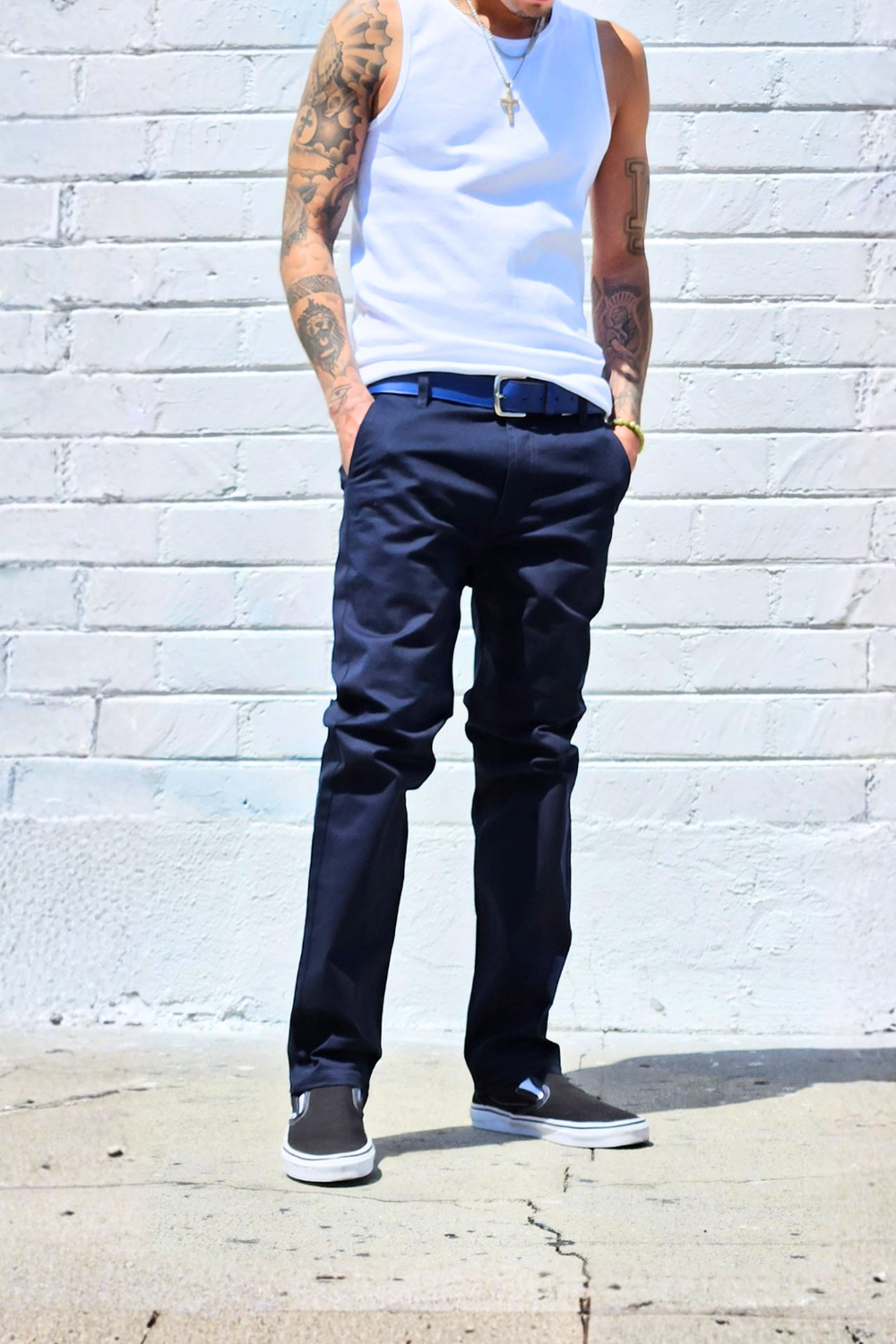 Navy Chino Pants — Neo Blue Jeans – Made-in-USA Baggy Denim
