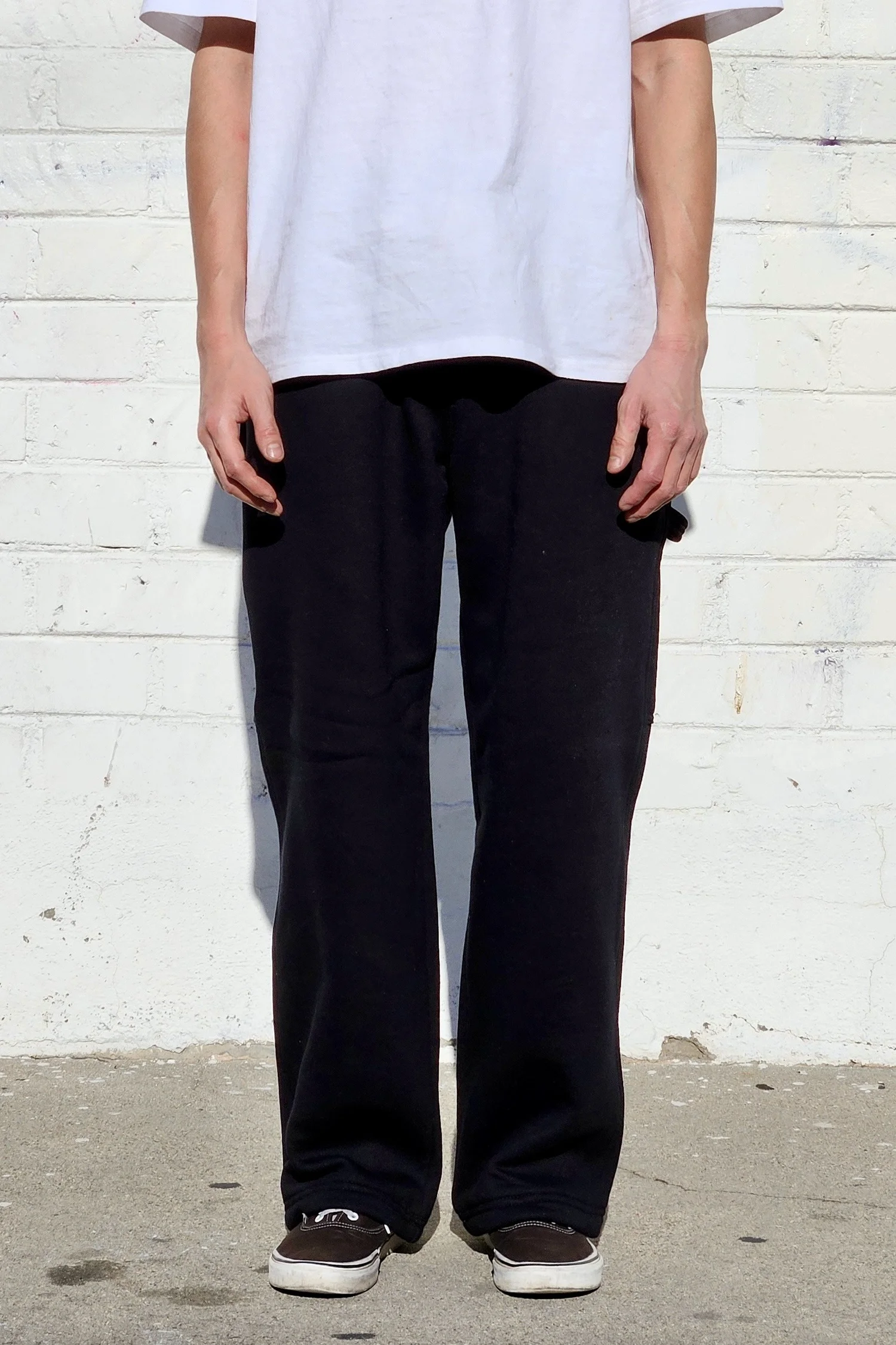 Black Baggy Carpenter Sweat Pants — Neo Blue Jeans – Made-in-USA 
