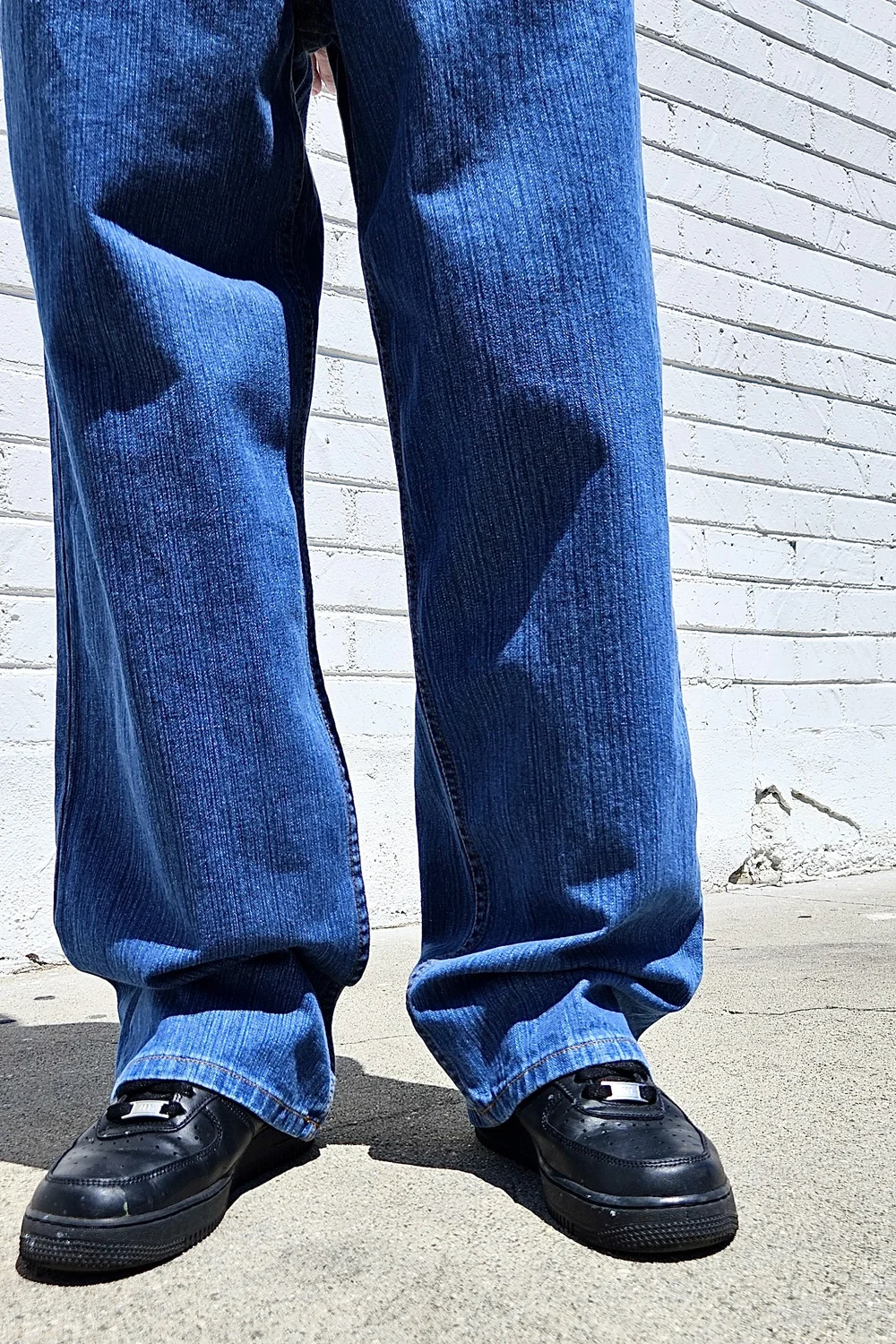 Vertical Medium Blue Baggy Jeans — Neo Blue Jeans – Made-in-USA