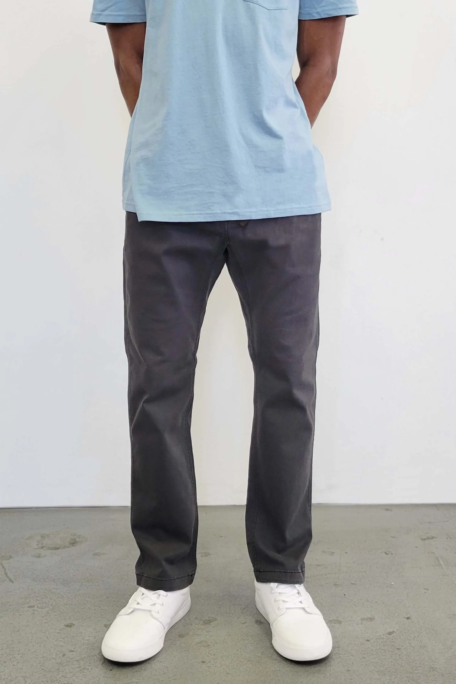 Charcoal Relaxed Trek Pants front view (Copy)