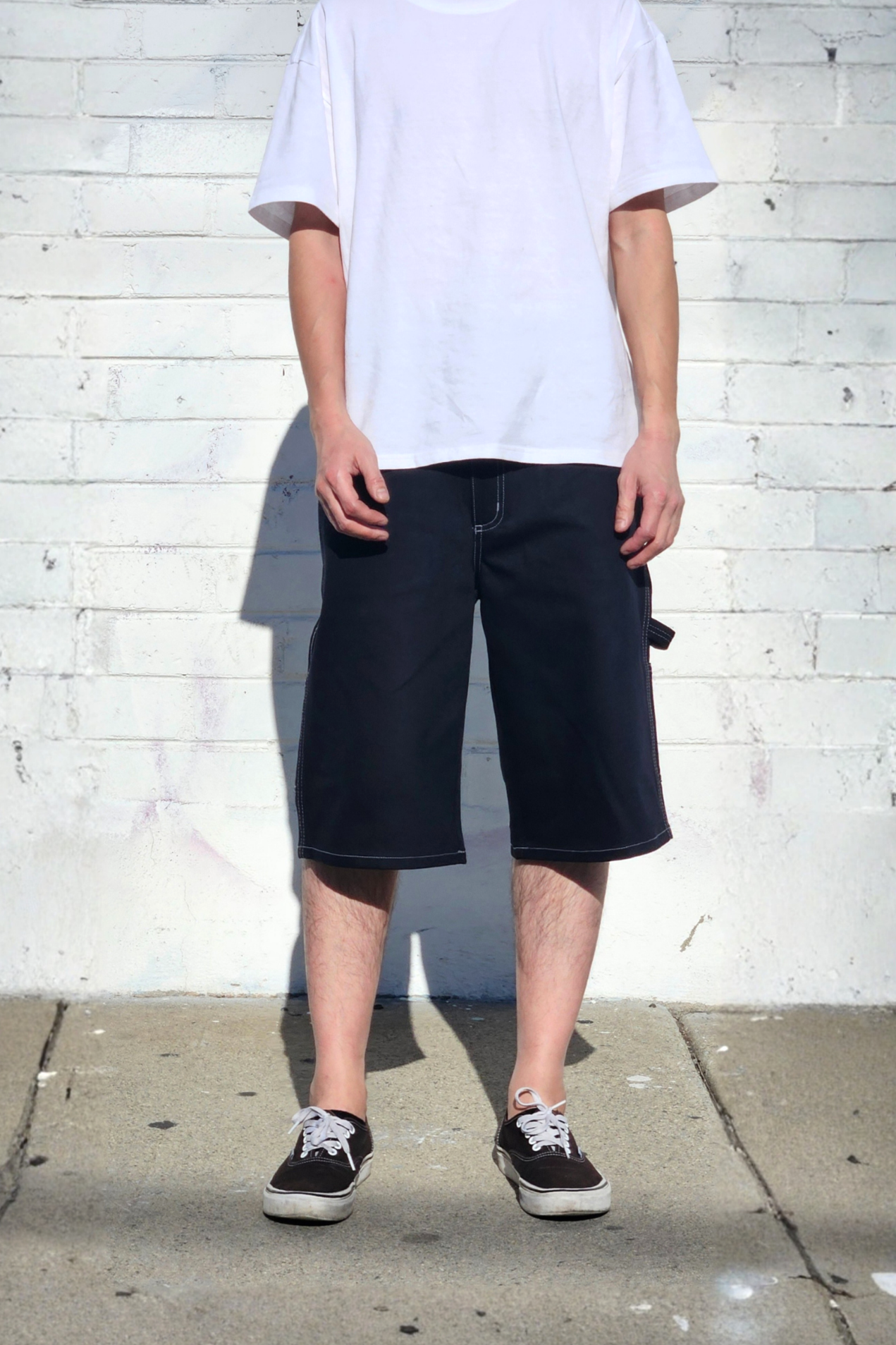 Jet Black Baggy Carpenter Shorts — Neo Blue Jeans – Made-in-USA