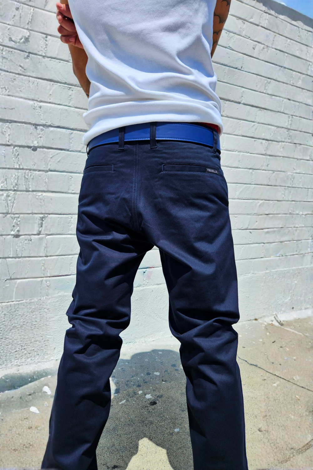 Navy Chino Pants — Neo Blue Jeans – Made-in-USA Baggy Denim